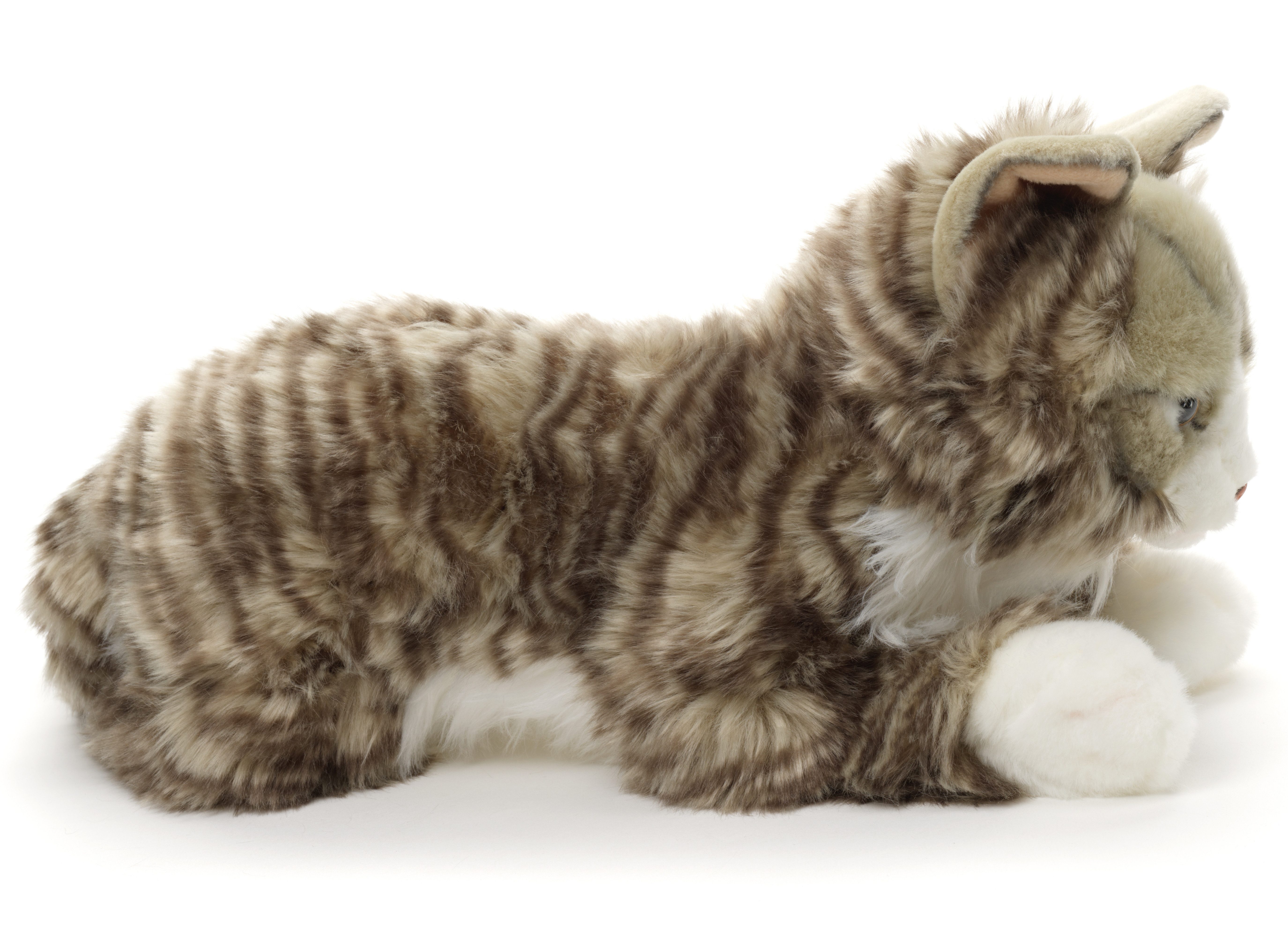 Uni-Toys Kuscheltier Norwegische Waldkatze - 46 cm (Länge) - Plüsch-Katze - Plüschtier, zu 100 % recyceltes Füllmaterial