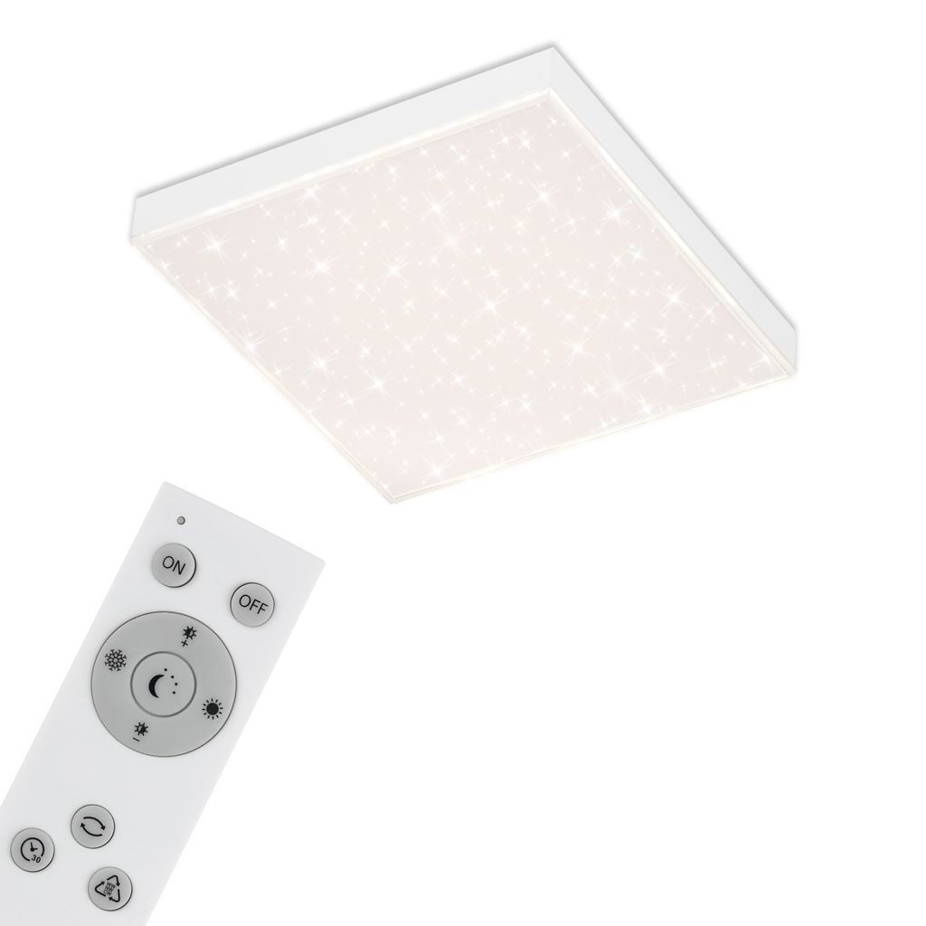 Briloner Leuchten LED Deckenleuchte 7381-016, Dimmfunktion, LED fest integriert, 2700K - Extra-Warmweiß, Stern Deckenlampe CCT dimmbar Leuchtkante 29,5cm