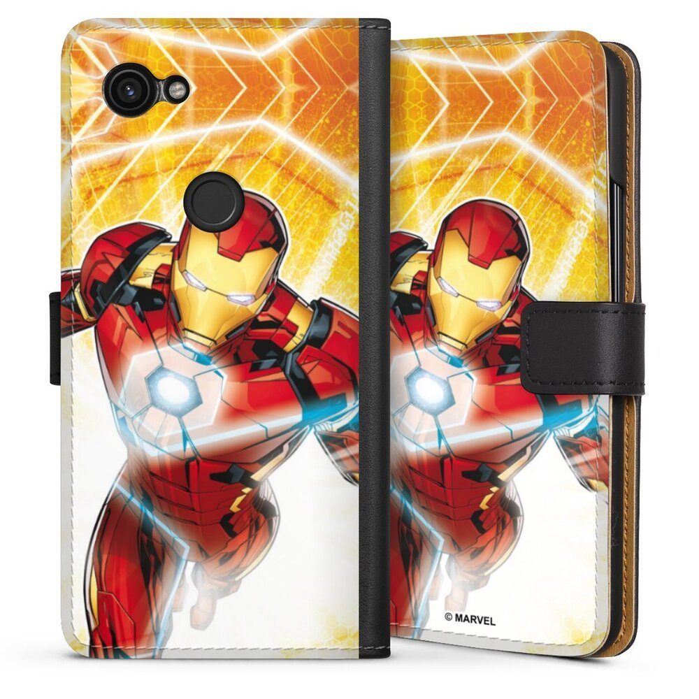 DeinDesign Handyhülle Iron Man on Fire, Google Pixel 3a Hülle Handy Flip Case Wallet Cover Handytasche Leder