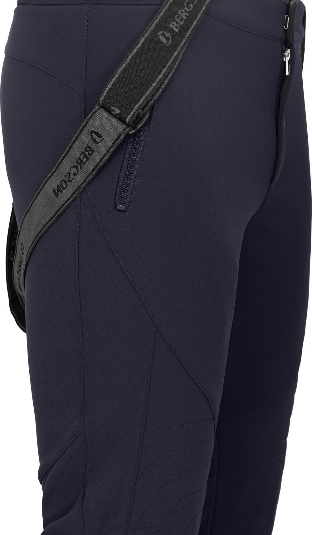 Bergson Skihose JUMPER Herren Softshell Skihose, winddicht, elastisch, Langgrößen, Nacht blau