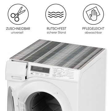 matches21 HOME & HOBBY Antirutschmatte Waschmaschinenauflage Balken grau rutschfest 65 x 60 cm, Waschmaschinenabdeckung als Abdeckung für Waschmaschine und Trockner