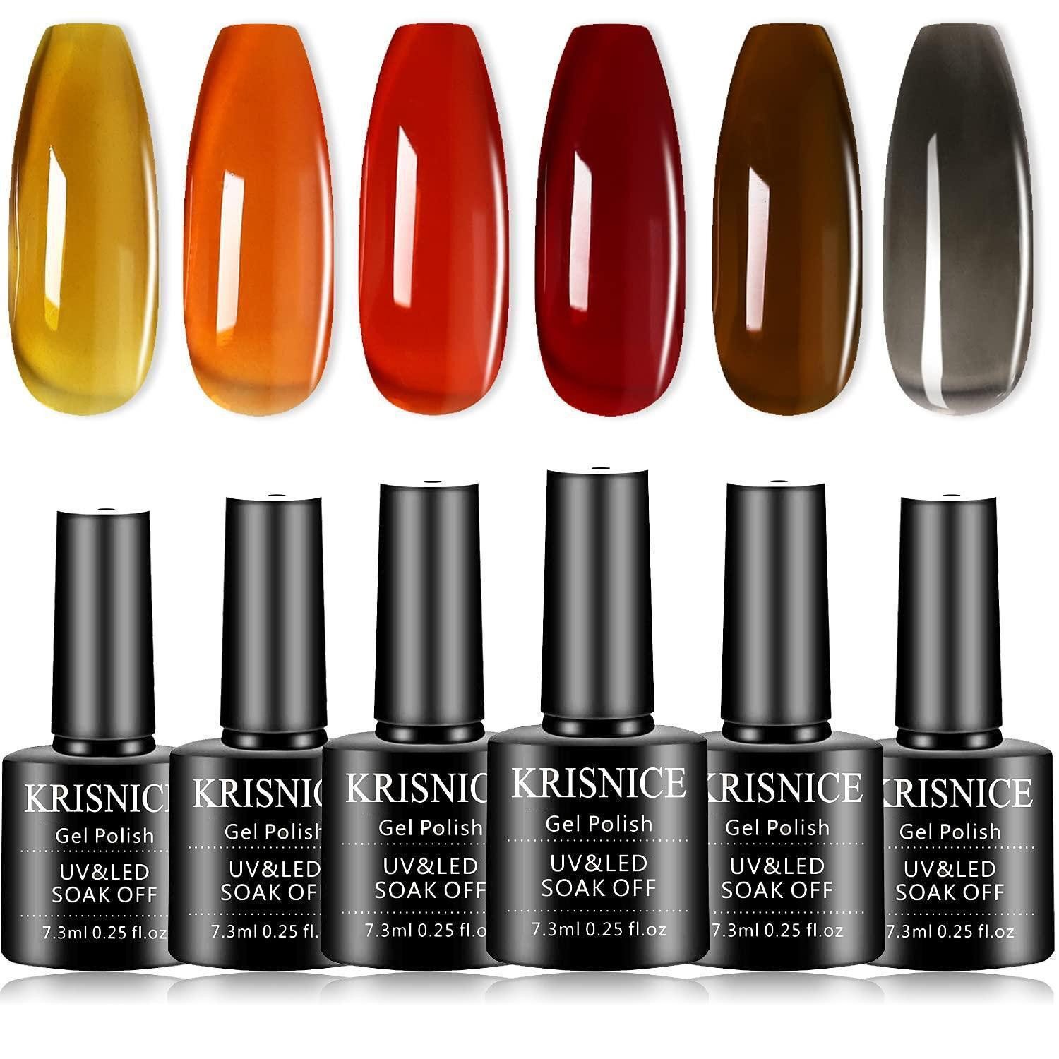 LuxusKollektion Gel-Nagellack Gel-Nagellack Set 7.3ml 6er Pack Transparent Herbst