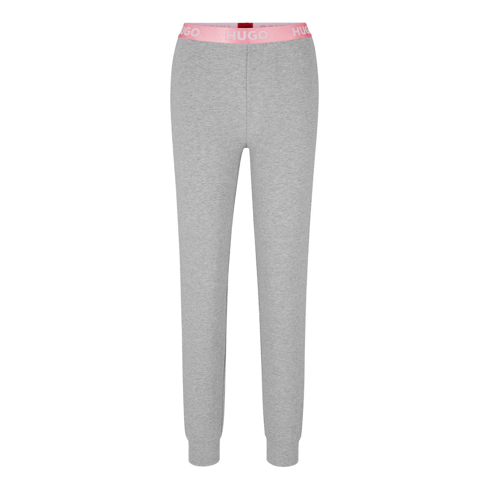 mit Bund Pants grey mit HUGO 035 Jogginghose Logo sichtbarem Sporty Marken-Logos