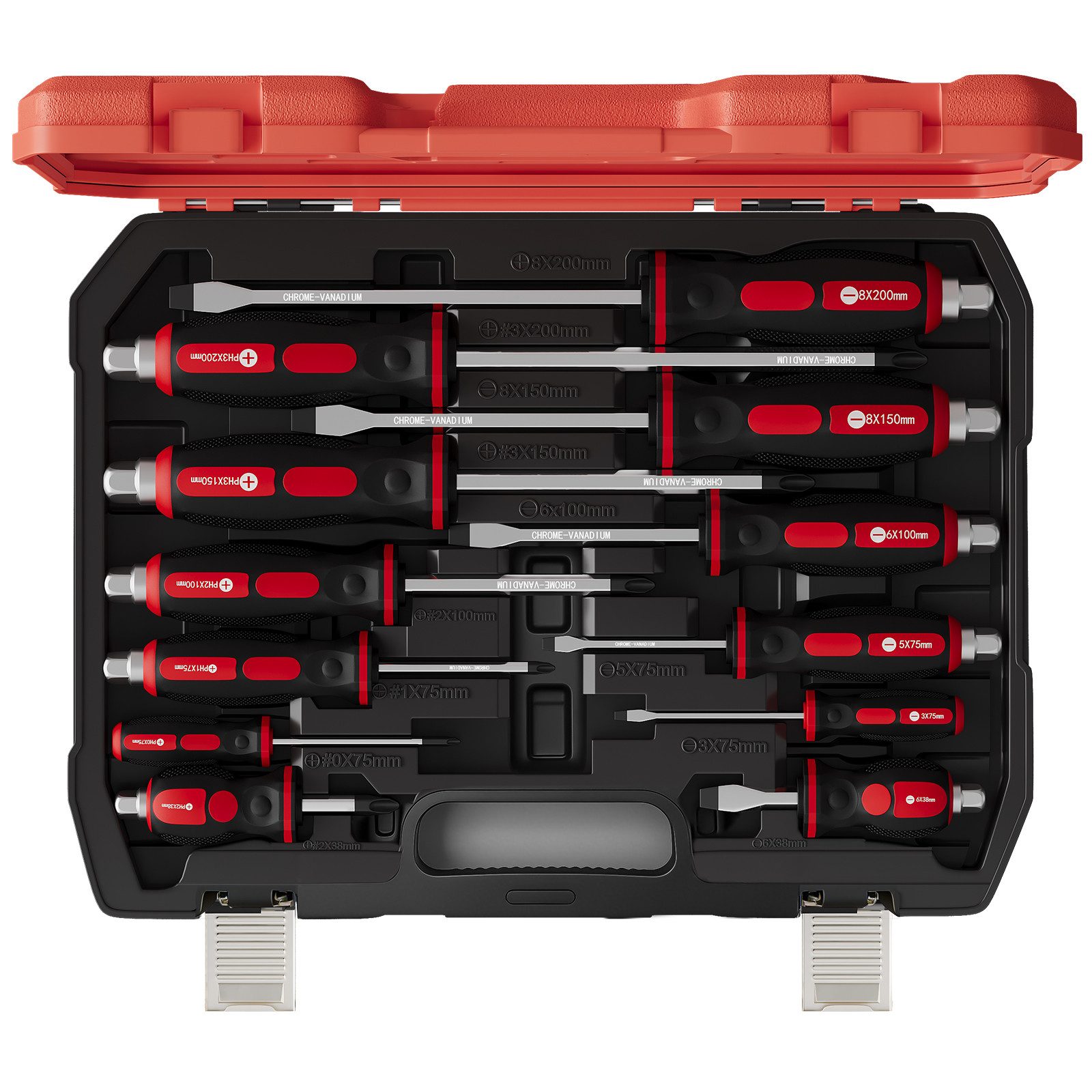 Walter Stahl Germany control Schraubendreher 12-teiliges Schraubendreher-Set, Schraubenzieher Koffer, (Set, 12 St., 12-teiliges Schraubendreher-Set)