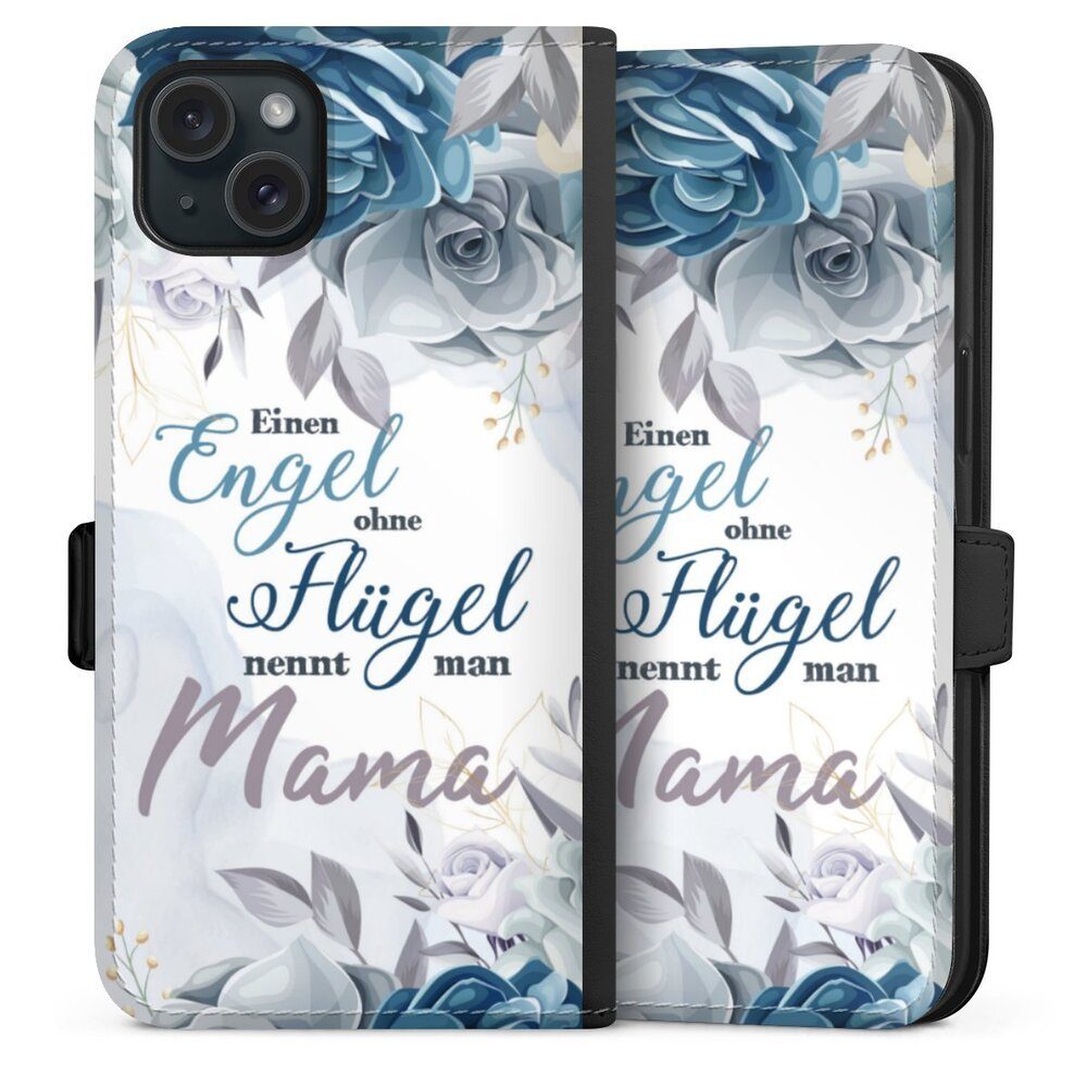 DeinDesign Handyhülle Muttertag Mama Blumen Engel Mama Blumen, Apple iPhone 15 Plus Hülle Handy Flip Case Wallet Cover