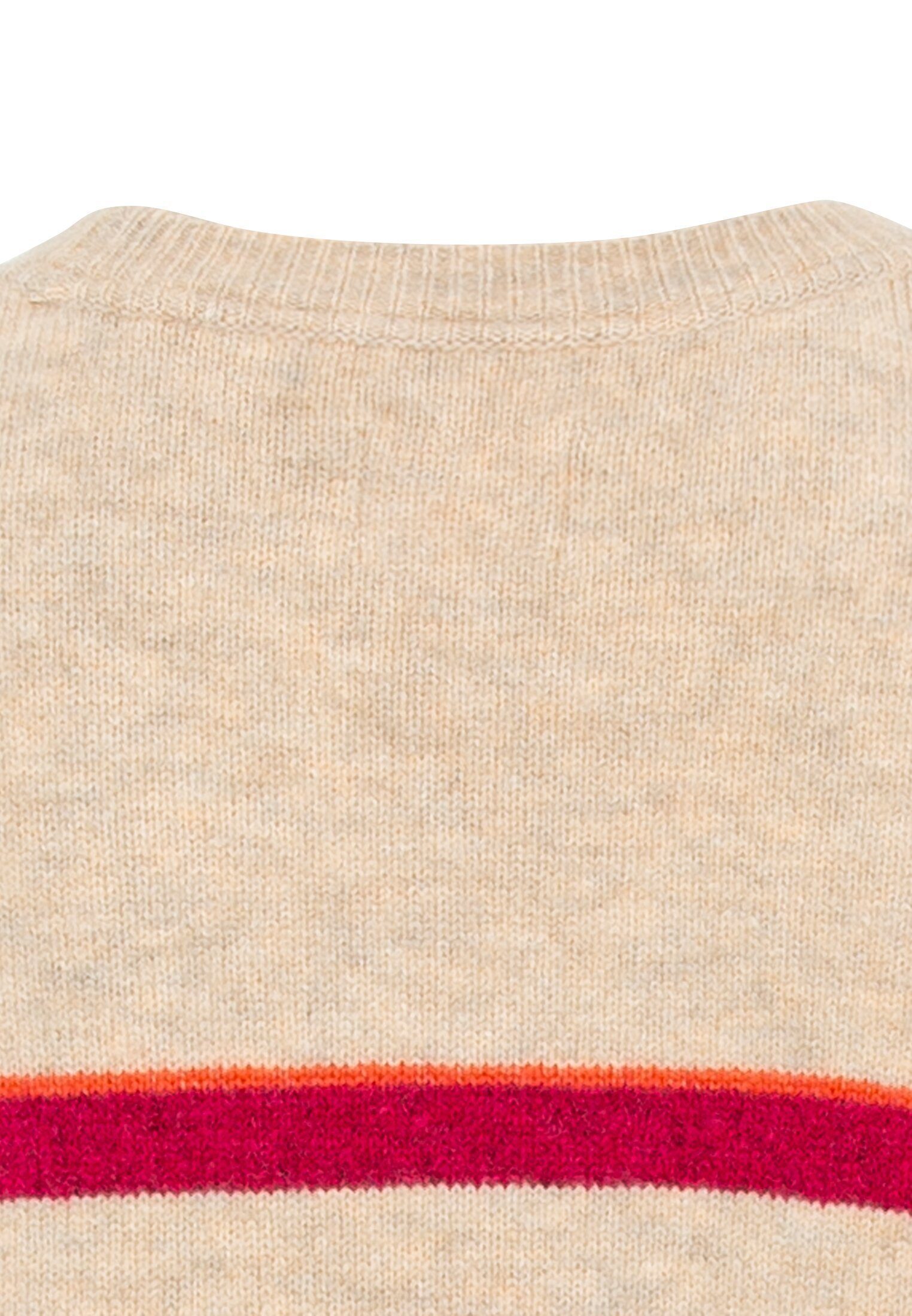 camel active Strickpullover im Streifenmuster Markenlabel