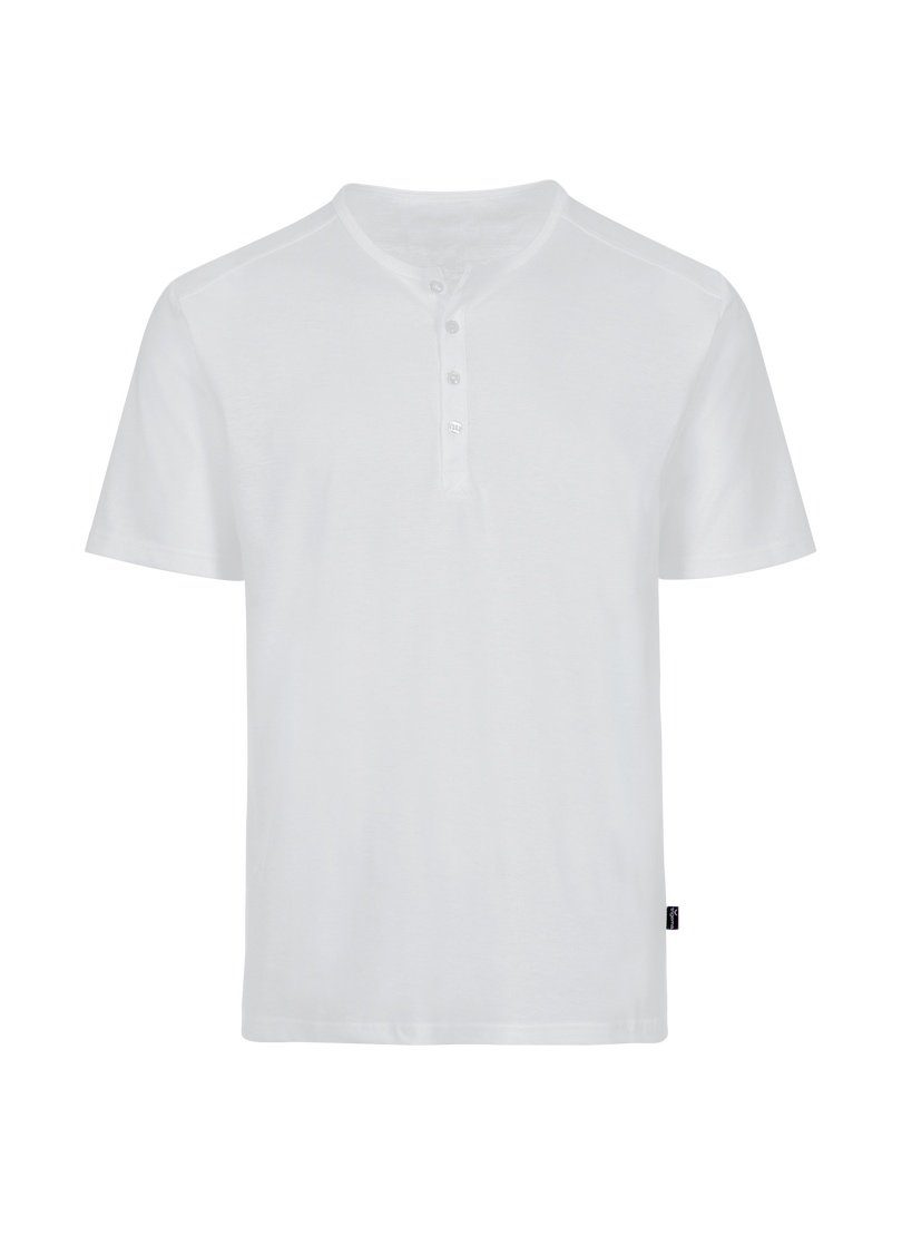 T-Shirt TRIGEMA T-Shirt mit Knopfleiste DELUXE Baumwolle