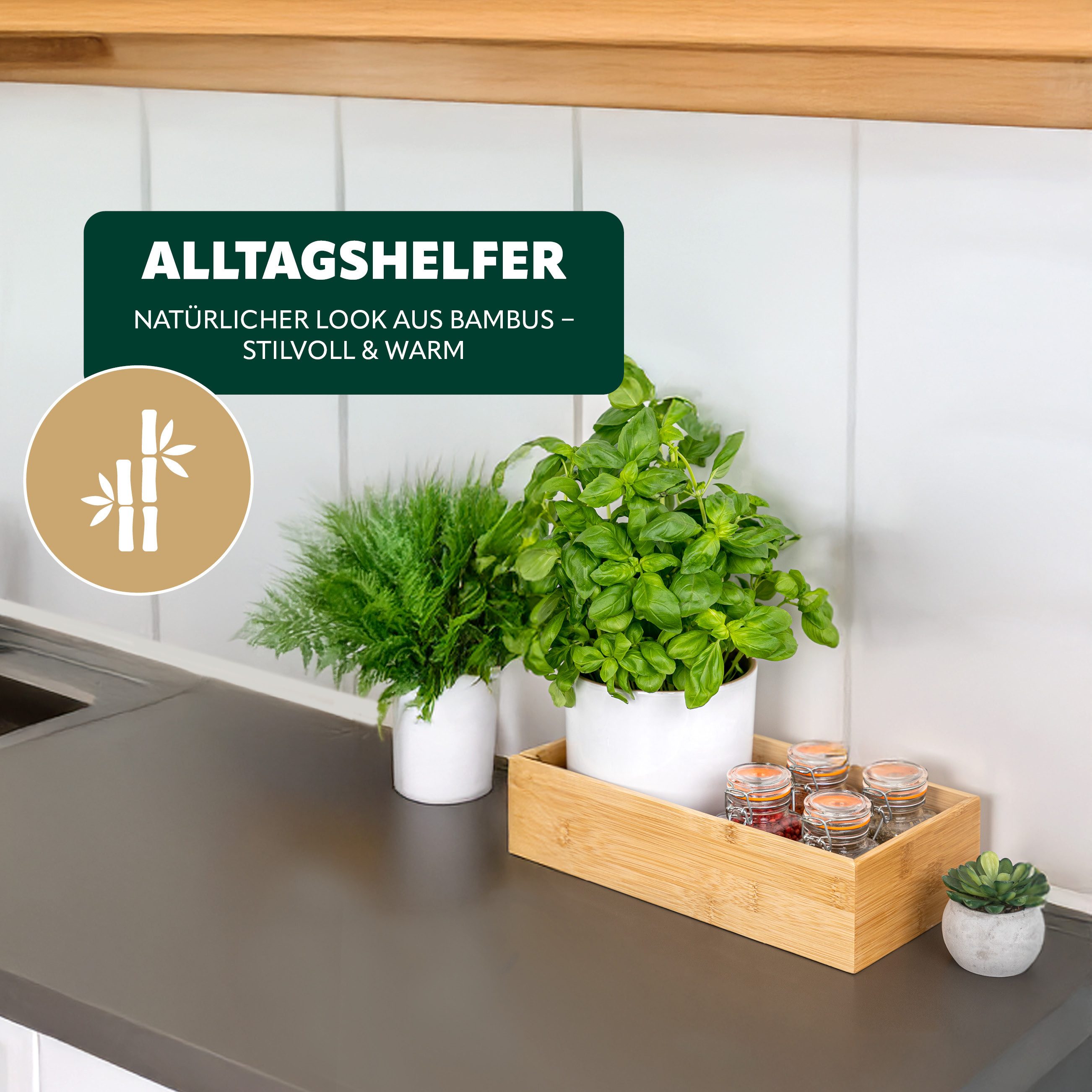 bremermann Gewürzregal Aufbewahrungsbox, aus Bambus, ca. 30 x 7,5 x 15 cm günstig online kaufen