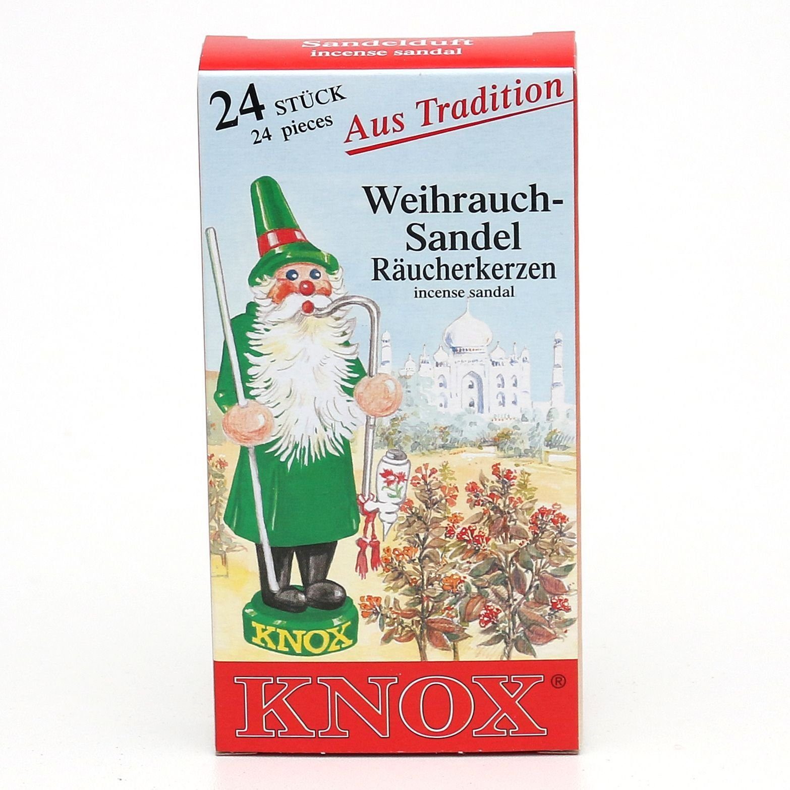 KNOX Räucherkegel 4 Päckchen Räucherkerzen- Weihrauch-Sandel - 24er Packung