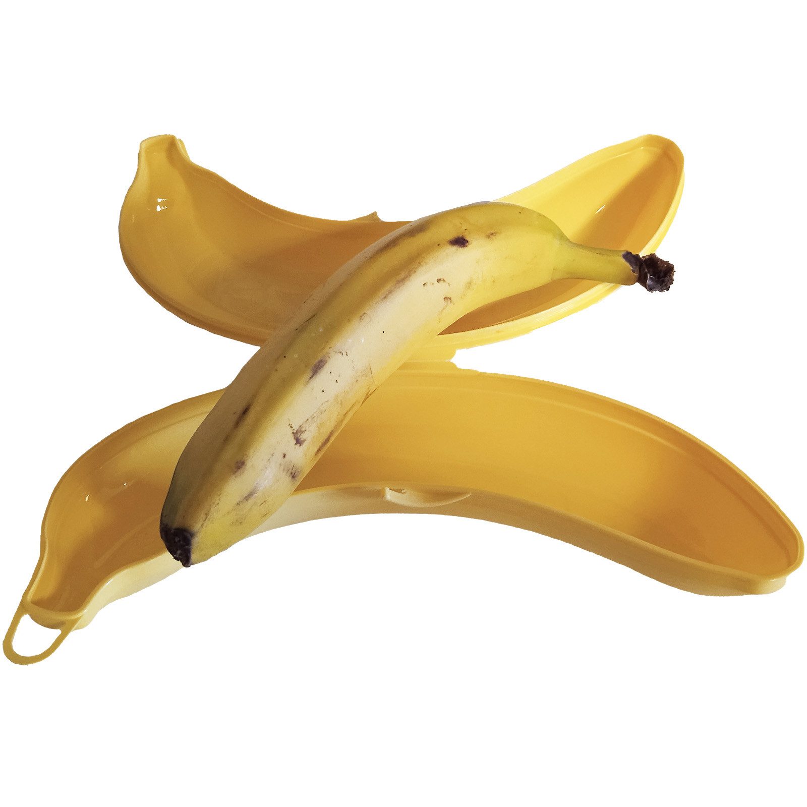 Koopman Lunchbox Bananenbox Gelb 22 cm 2 er Set, Kunststoff, (Set, 2-tlg., Packung), 2er Set, Bananendose, Bananenbox, Obstdose, Obstbox – Bild 5 von 5