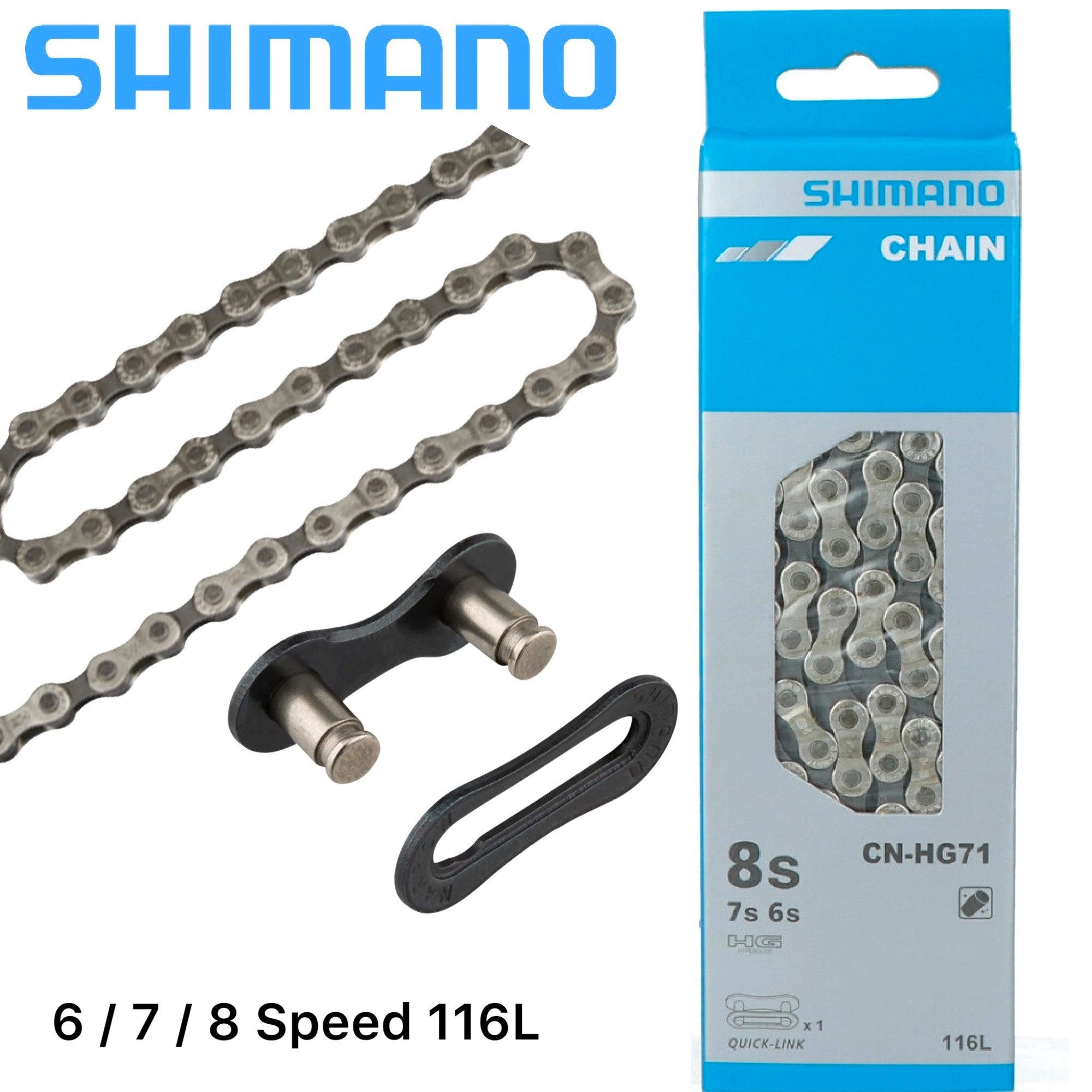 Shimano Fahrradkurbel Shimano Fahrrad Kette CN-HG71 116 Glieder 7- / 8-fach Quick-Link