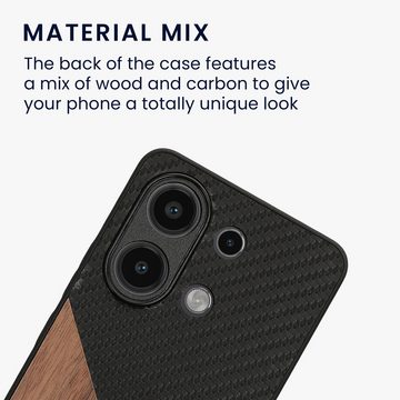kwmobile Handyhülle Hülle für Xiaomi Redmi Note 13 4G, Holz Handy Schutzcase - Handy Case Schutzhülle - Smartphone Cover