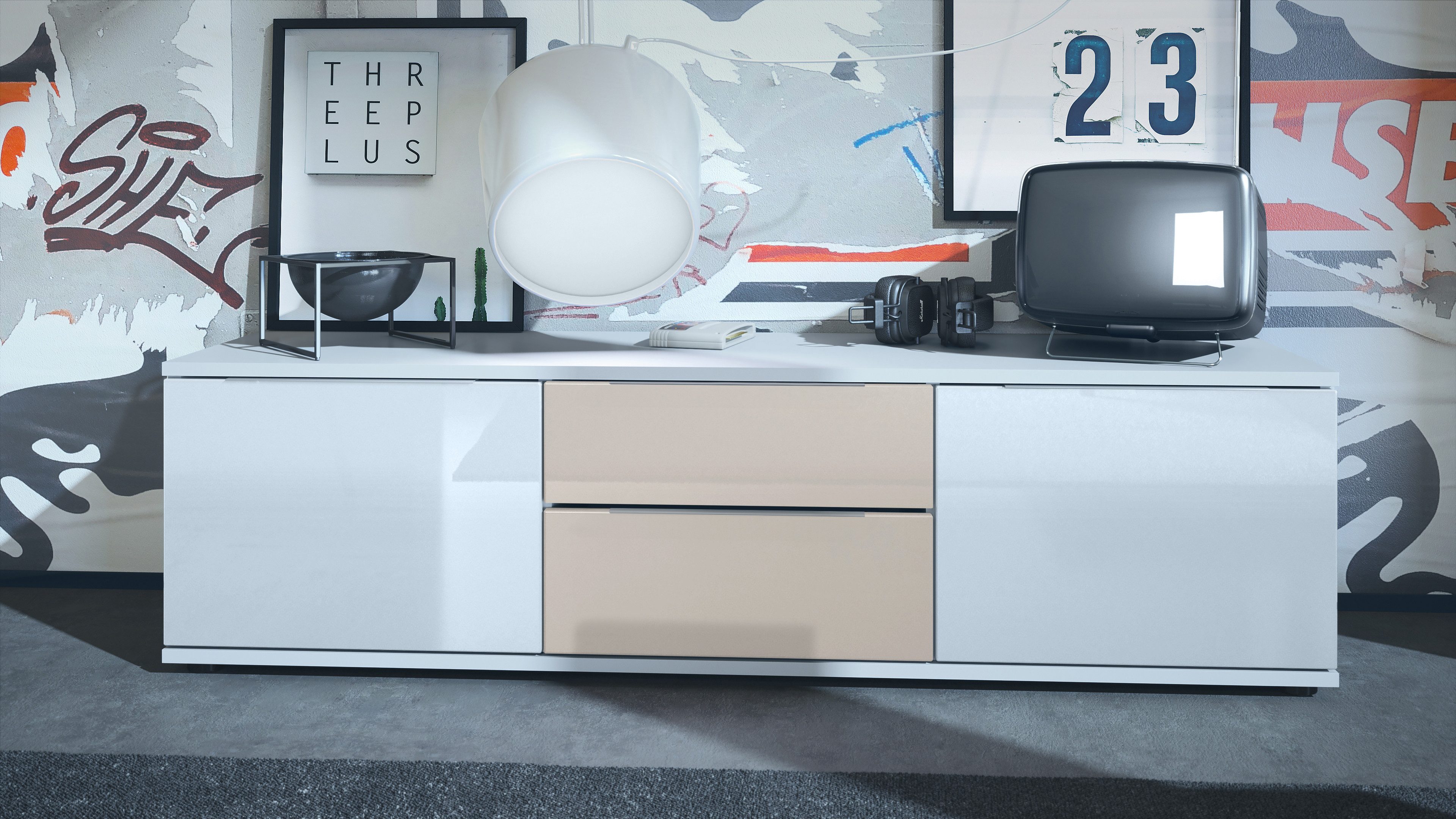 Vladon Lowboard Linio V1 (Fernsehtisch, mit günstig online kaufen