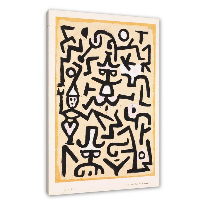 Pixxprint Leinwandbild Paul Klee - Das Flugblatt des Komödianten Wanddekoration (1 St) Leinwandbild fertig bespannt inkl. Zackenaufhänger