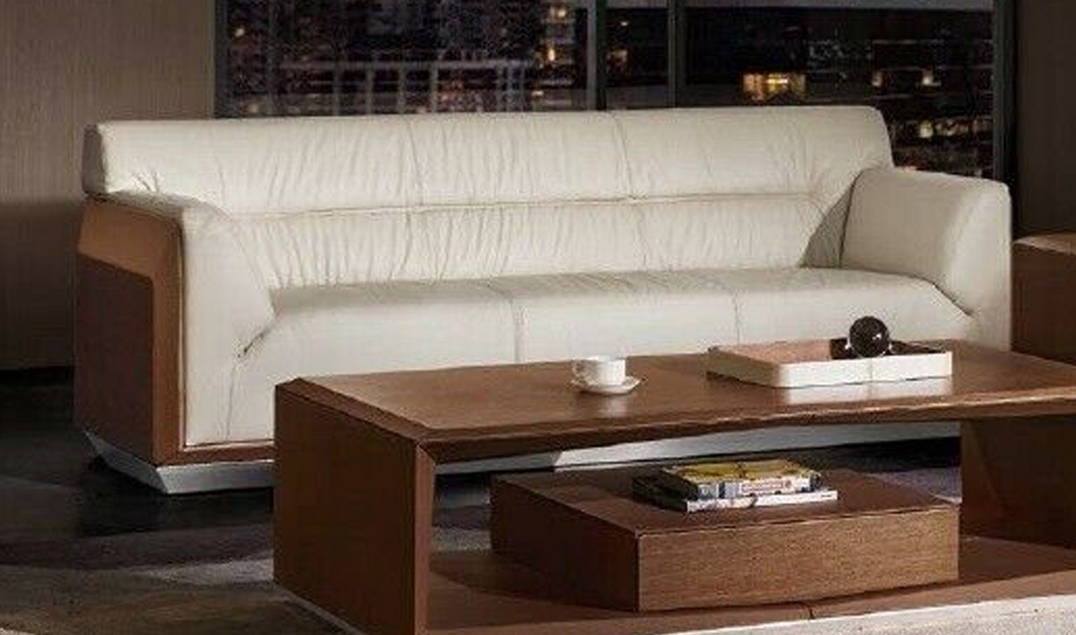 JVmoebel Sofa Moderner weißer Polster Dreisitzer Büromöbel Design Neu, Made in Europe