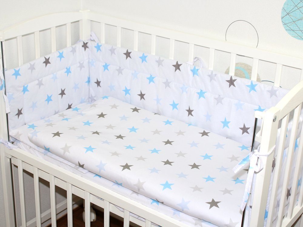 Beistellbett Baby Bettwäsche für Beistellbett mit Nestchen Spannbettlaken 6 teilig