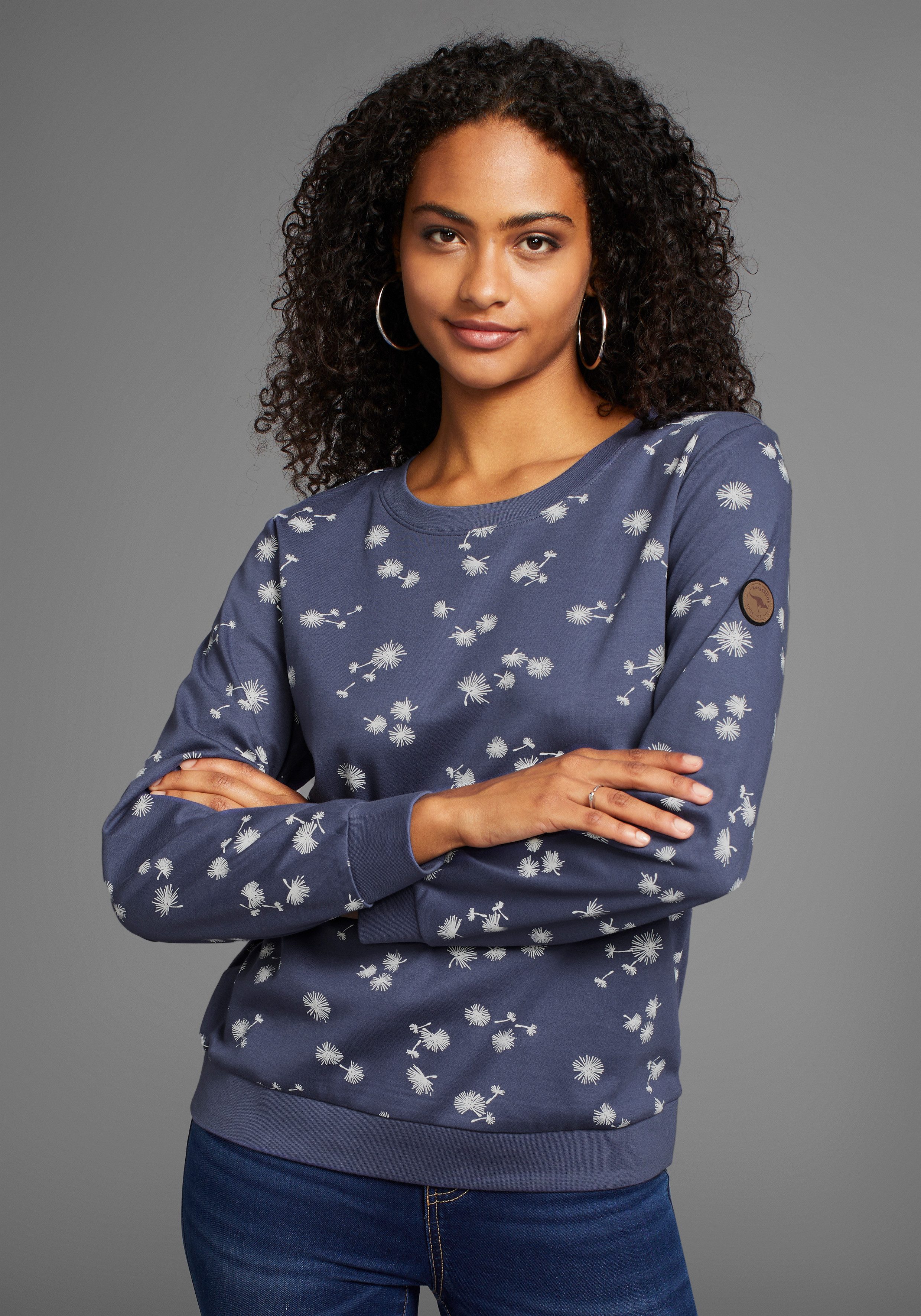 KangaROOS Sweatshirt mit Pusteblumen Allover-Print