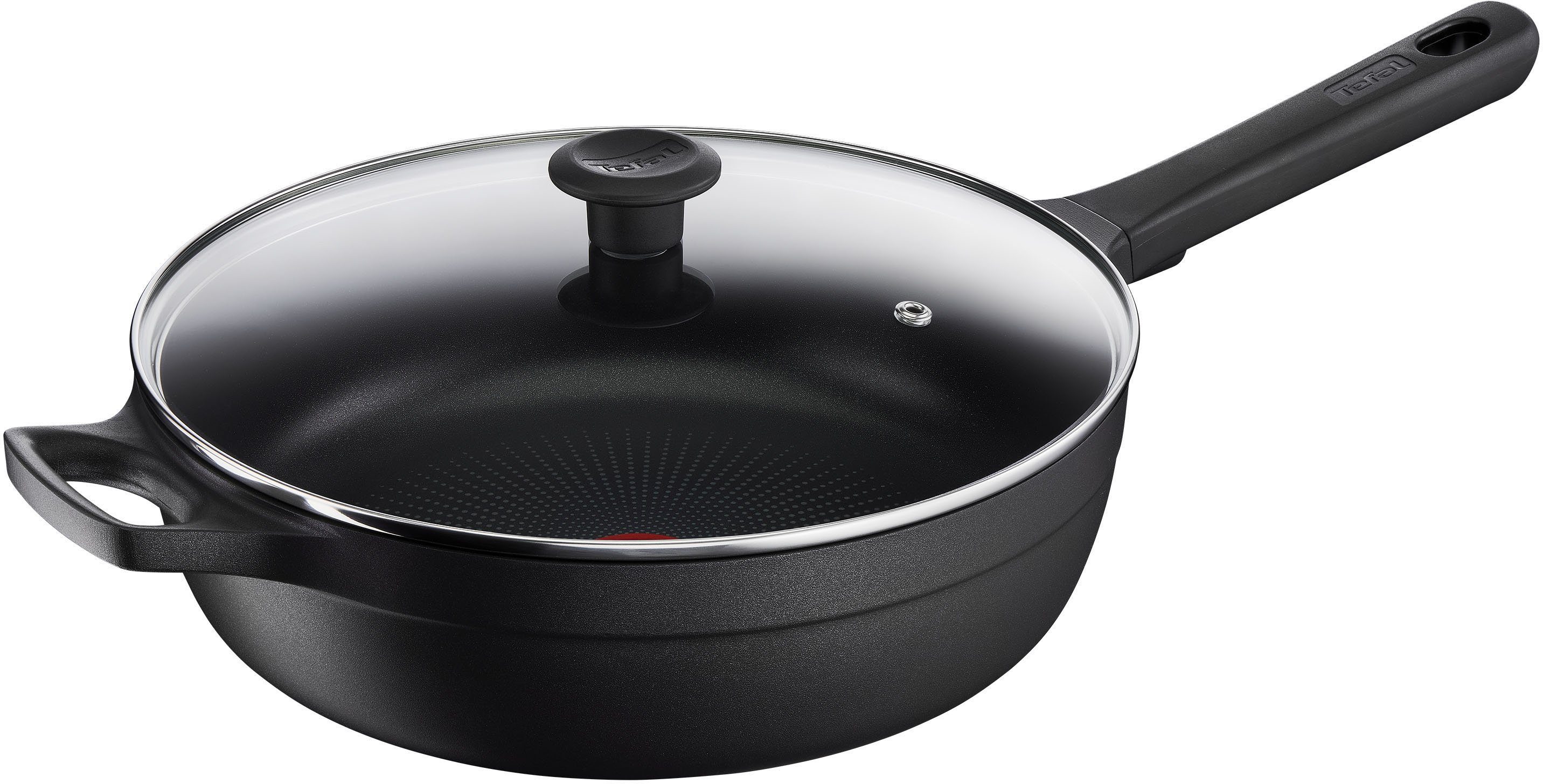 Tefal Schmorpfanne G61237 Trattoria Pro, Aluminiumguss, Robust, Antihaftversiegelung,Temperaturanzeiger, 28 cm, Induktion