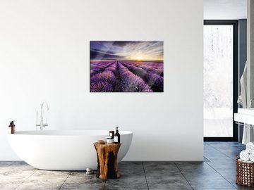 Pixxprint Glasbild Traumhafte Lavendel Provence, Traumhafte Lavendel Provence (1 St), Glasbild aus Echtglas, inkl. Aufhängungen und Abstandshalter