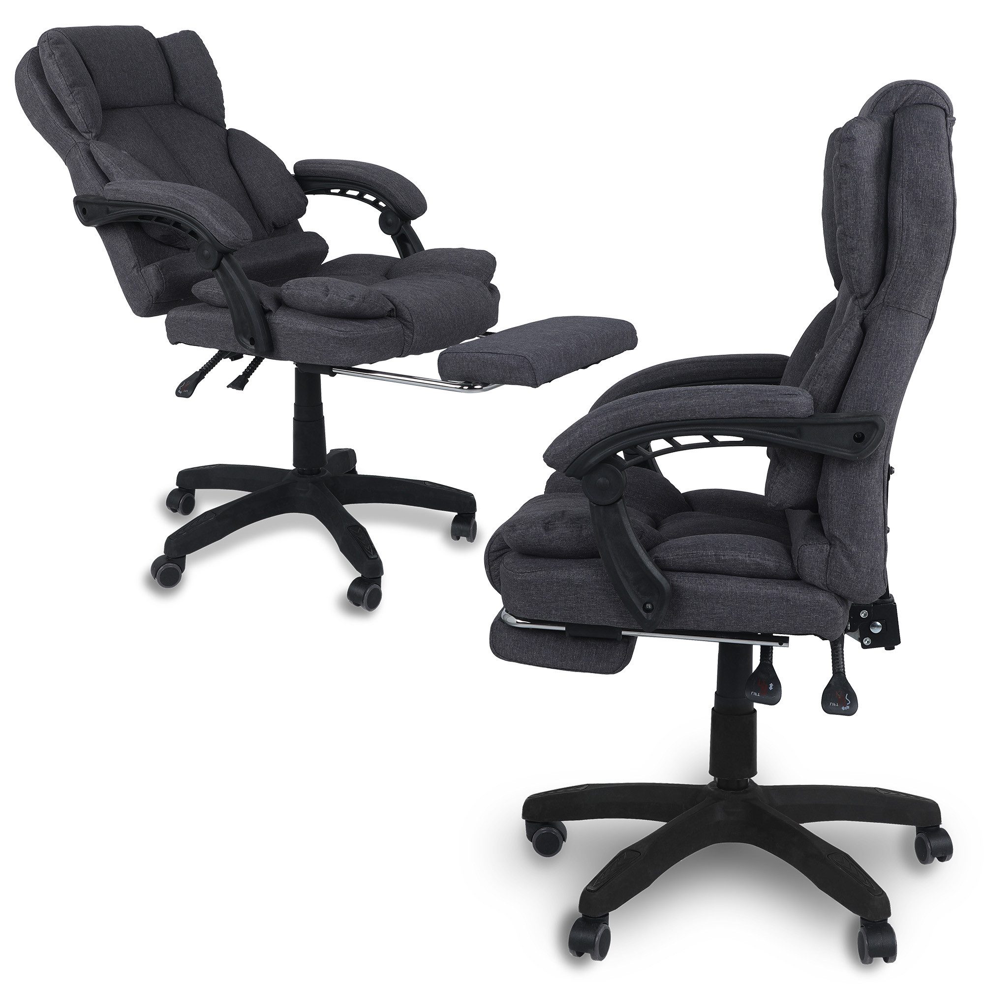 TRISENS Chefsessel Ares (einzeln), Bürostuhl mit flexiblen Armlehnen Home Office Chair in Stoff-Design