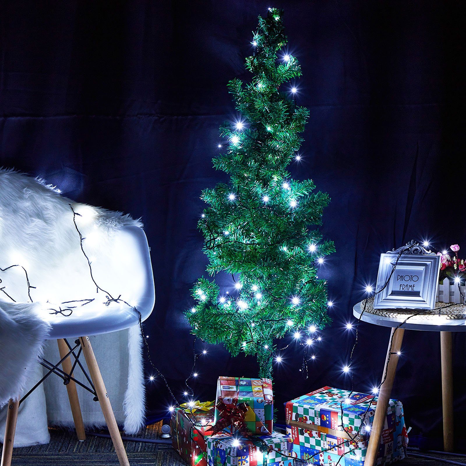 Lichterkette Weihnachten Weiß 156-flammig Baum, Rosnek Außen Party LED for Innen 20m Garten LED-Baummantel