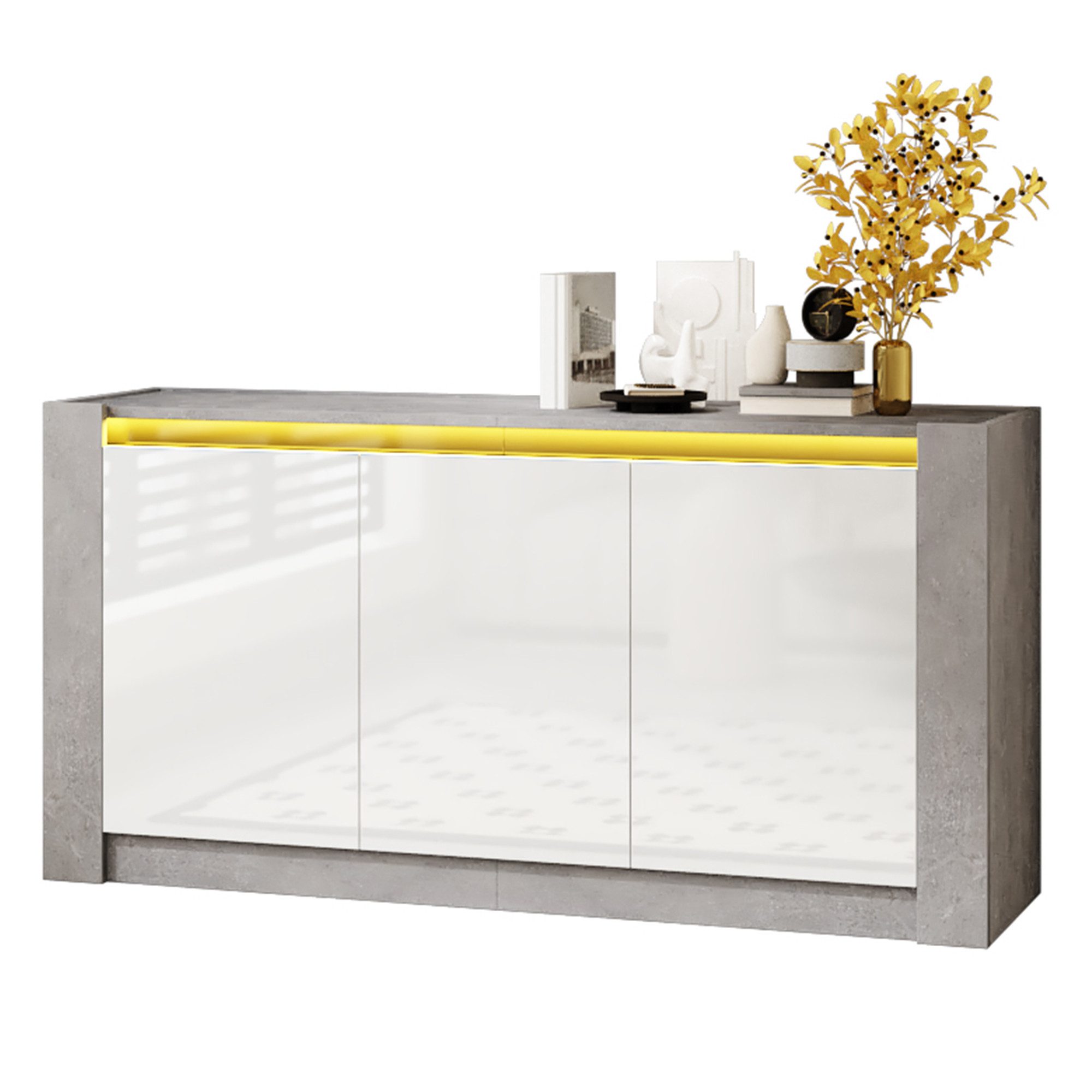 OKWISH Sideboard Hochglanz farblich passender Kabinett günstig online kaufen