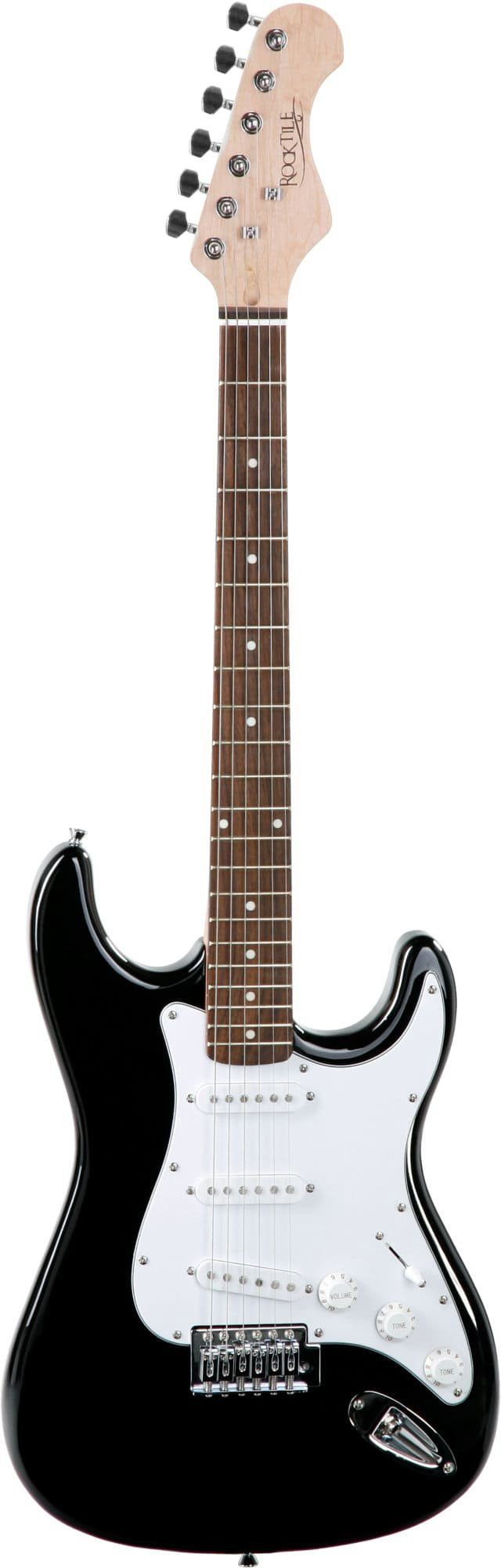 Rocktile E-Gitarre "Sphere Classic" elektrische Gitarre, ST-Style, Anfängerset, 6-St., inkl. Kabel, Tremolohebel, Gigbag, Ersatzsaiten Plektren und Schule, 3x Single Coil Tonabnehmer, 21 Bünde, Engineering Wood Griffbrett