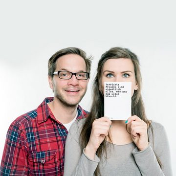 Mr. & Mrs. Panda Postkarte Verrückte Freunde sind eigentlich... - Weiß - Geschenk, bester Freund