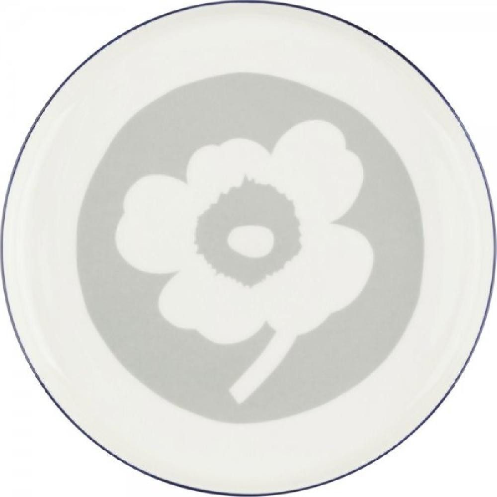 Marimekko Servierplatte Тарелки Oiva Unikko Weiß-Light Grey Cobalt (25cm)