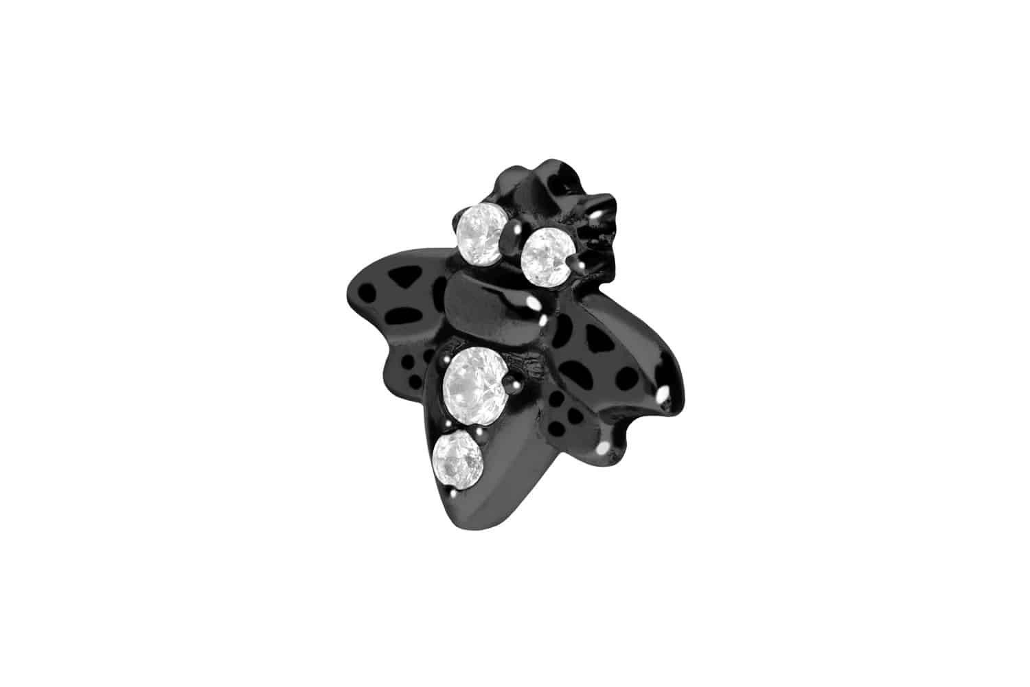 PIERCINGLINE Piercing-Set Titan Schraubaufsatz mit Außengewinde BIENE + KRISTALLE (Schraub-Aufsätze, 1-tlg)