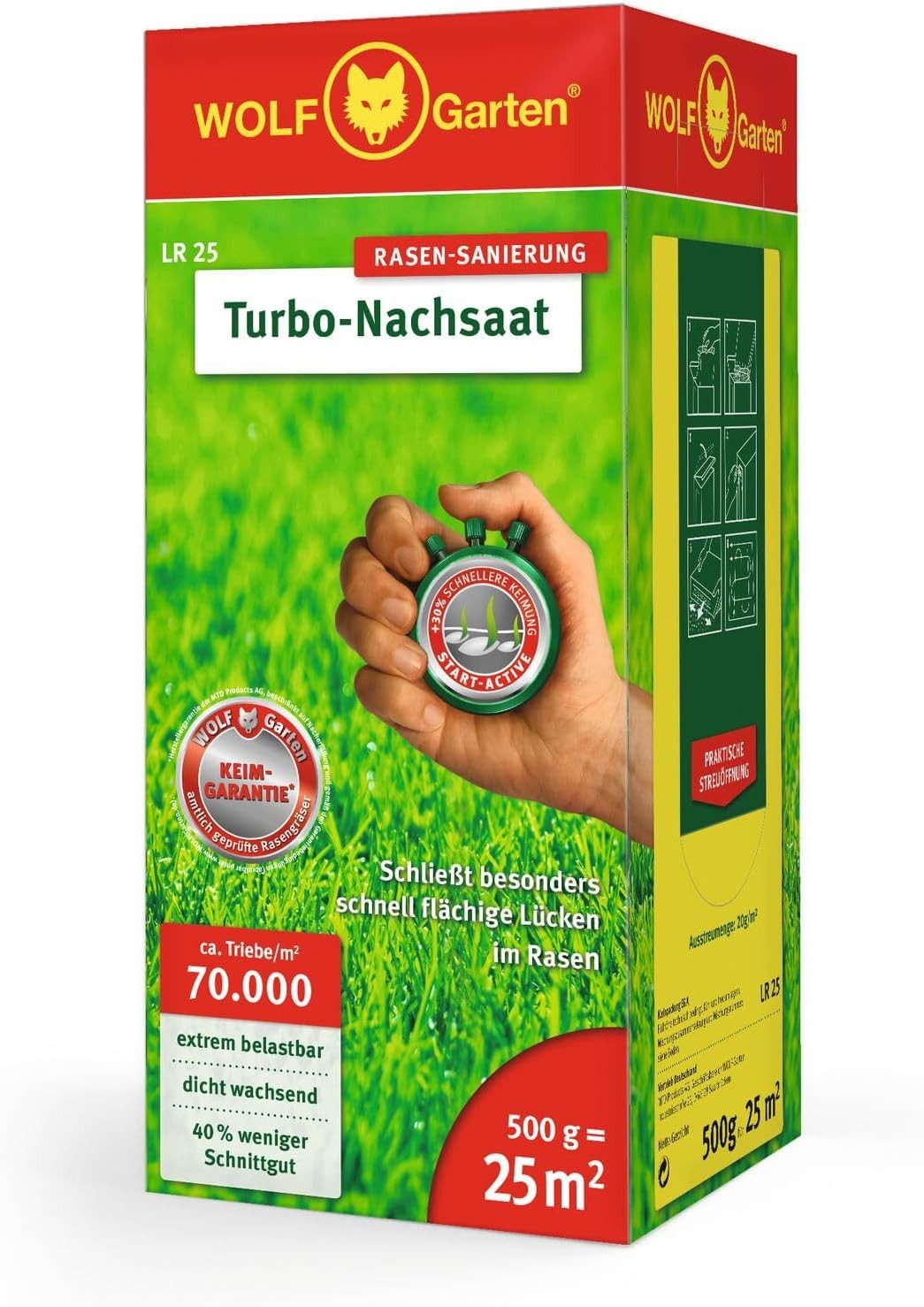 WOLF-Garten Rasensamen Garten Turbo-Nachsaat zur Rasensanierung LR25 (für 25 m)