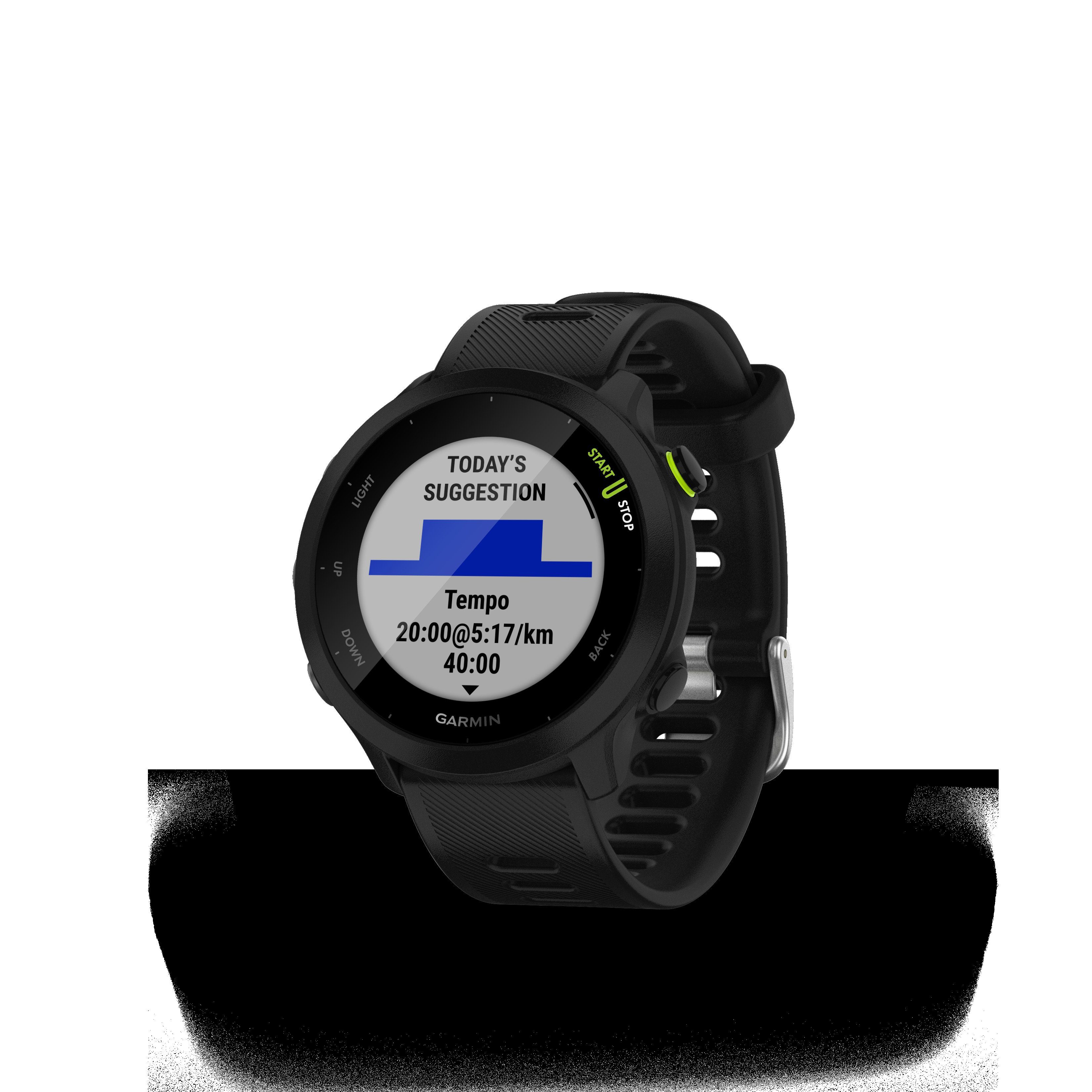 Garmin schwarz Zoll, 55 schwarz Multisport- Smartwatch GPS-Laufuhr cm/1,04 FORERUNNER Garmin), (2,64 |