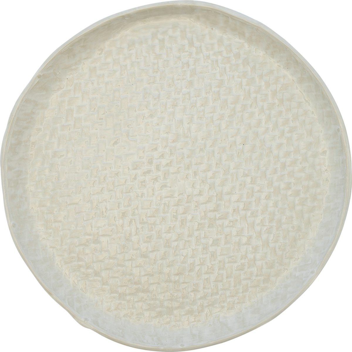 Greengate Servierteller Woven Servierteller off white 32,5cm, Keramik, (Servierteller)