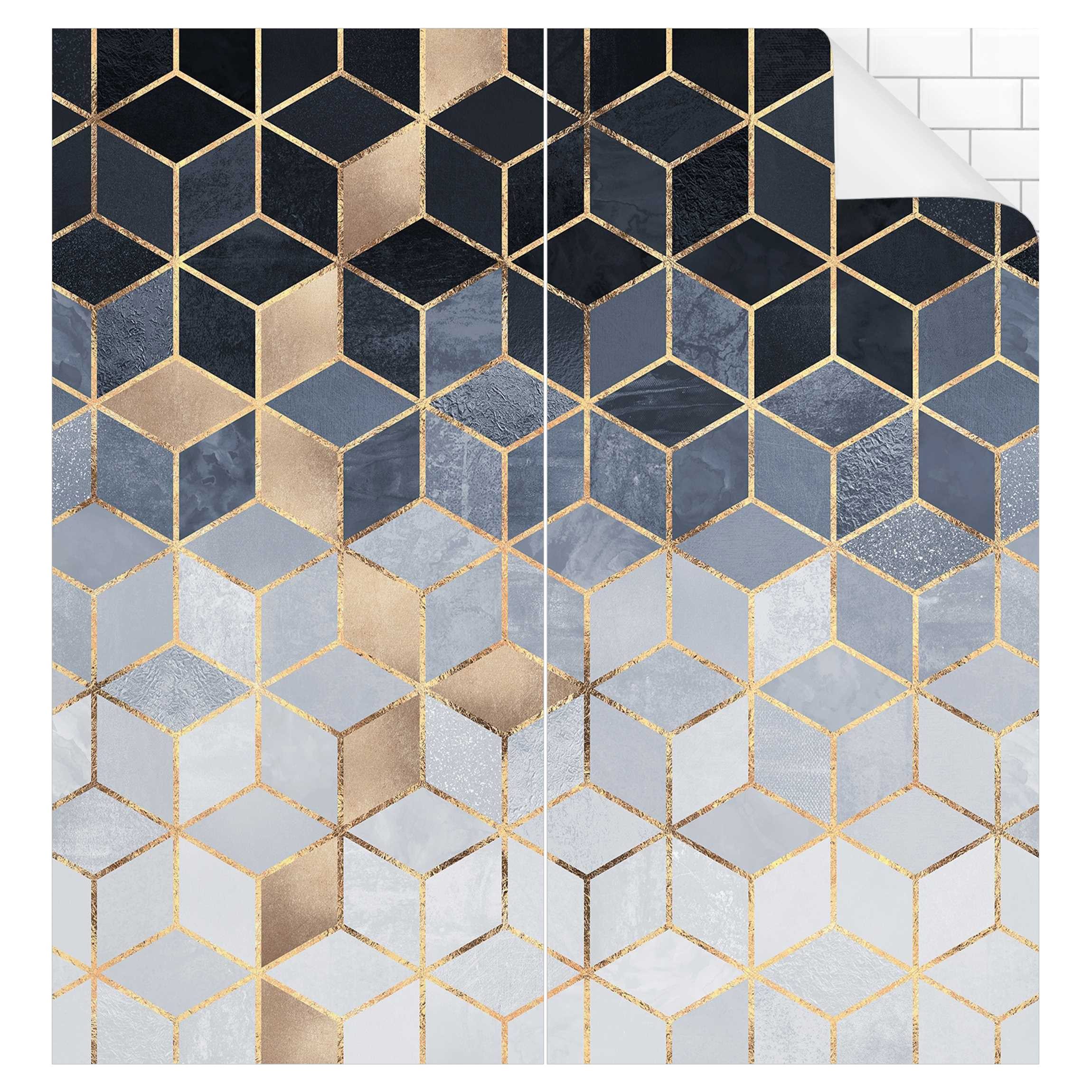Bilderdepot24 Duschrückwand Muster gold Badrückwand ohne günstig online kaufen