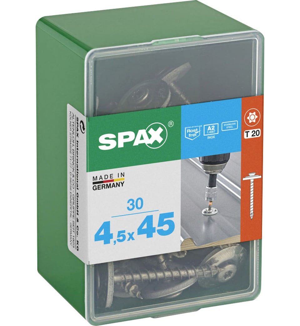 SPAX Spenglerschraube Spax Spenglerschrauben 4,5 x 45 mm T20 Vollgewinde