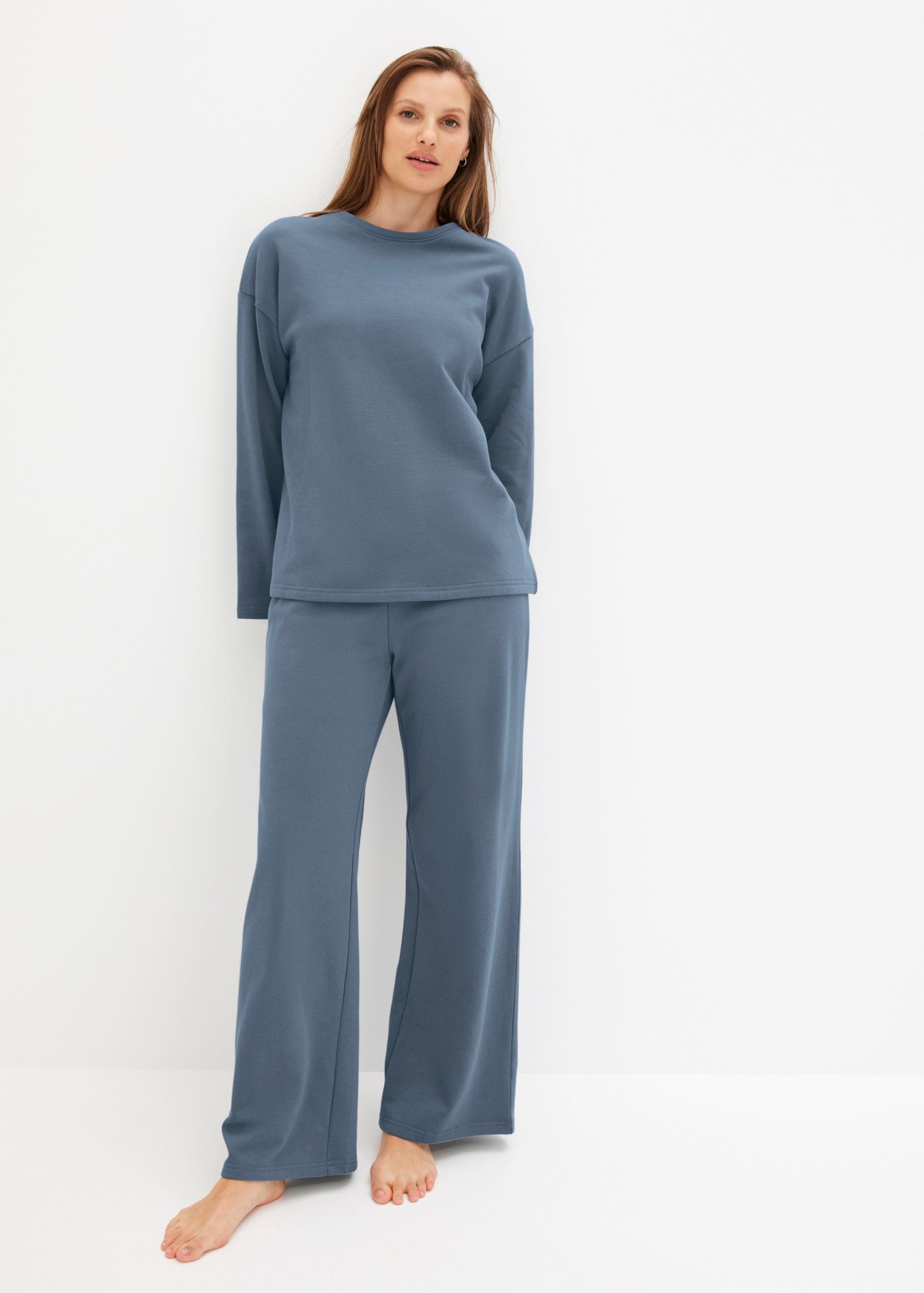 bonprix Hausanzug (Set) Oversize-Passform, im Casual-Stil, aus Baumwolle
