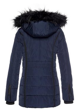 ALPENBLITZ Winterjacke Pistenglück hochwertige Steppjacke m. voluminöser Fellimitat-Kapuze