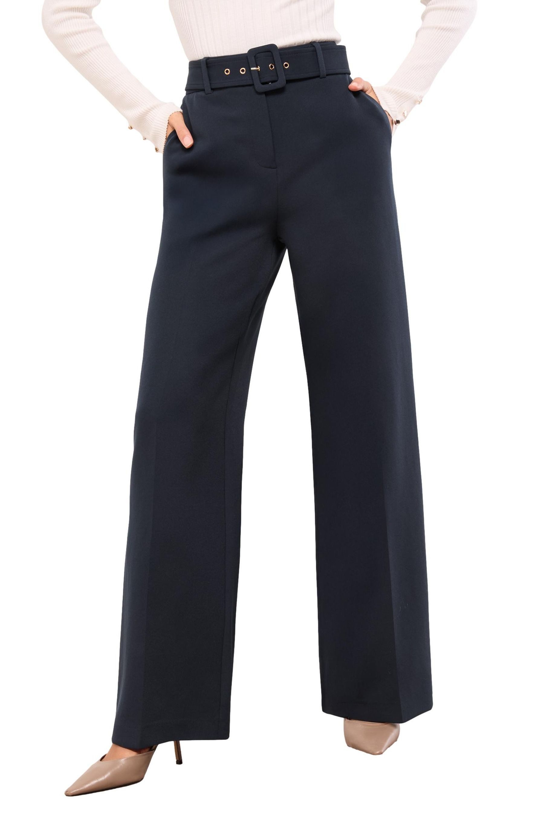 Palazzohose Lipsy Hose mit weitem Bein und Gürtel, Kurzgröße