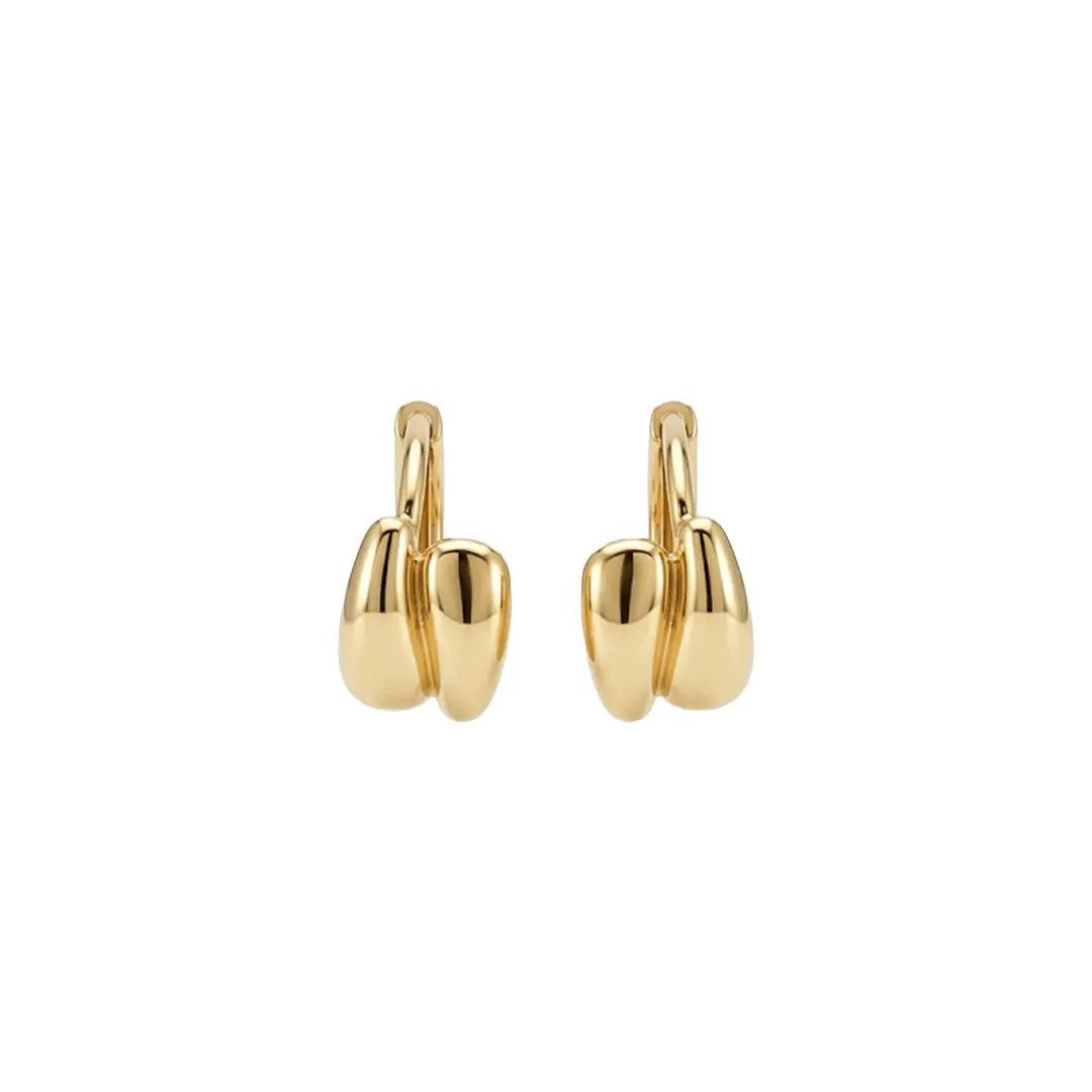 Suzan Gold Creolen-Set Creolen Ohrringe 925 Sterling Silber – Elegante Doppel-Creolen im