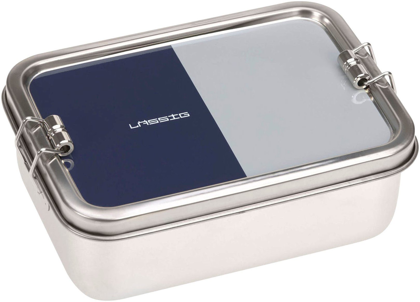 LÄSSIG Lunchbox Solid, blue, Edelstahl, Silikon, (1-tlg), aus Edelstahl