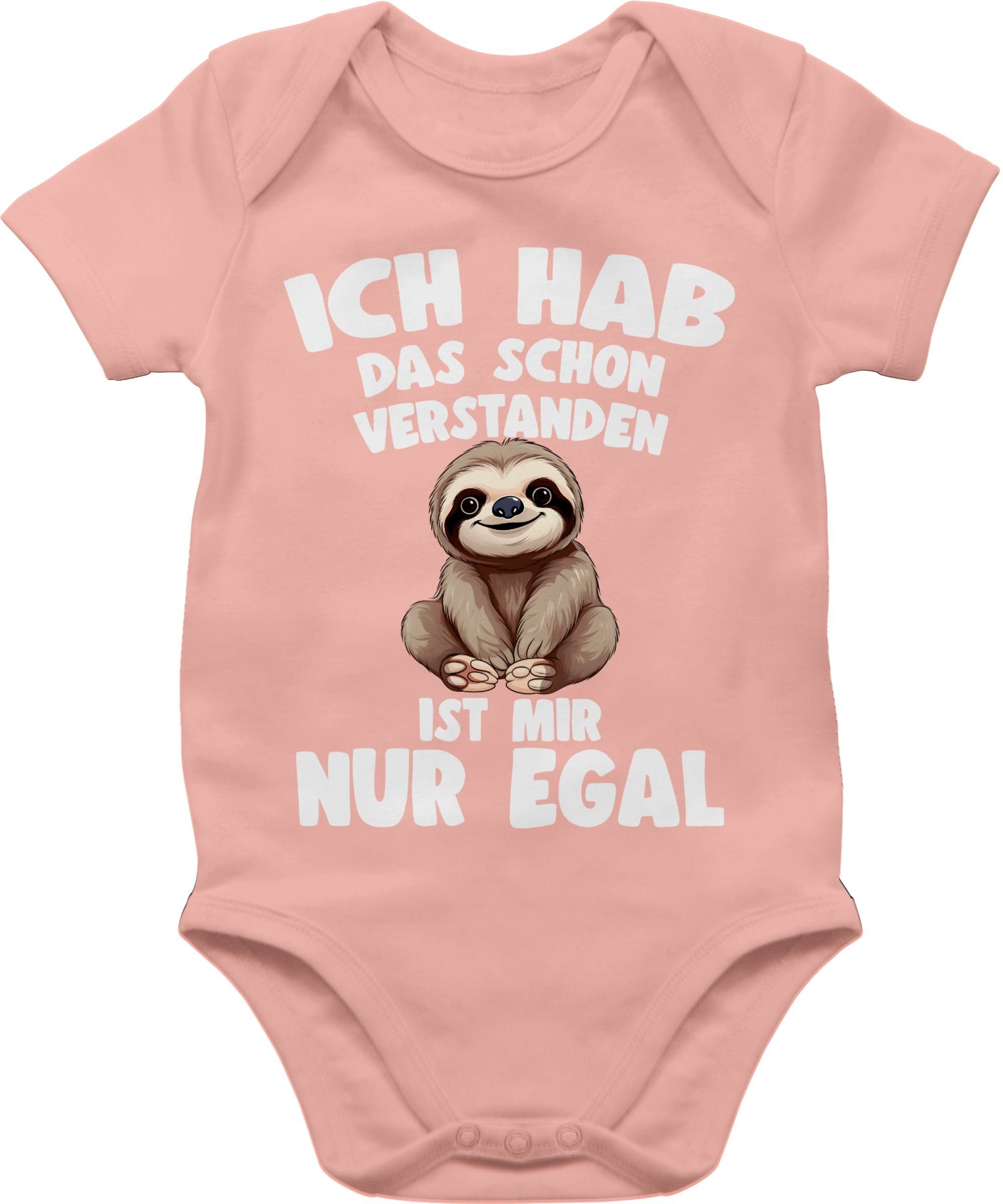 das hab Ich ist nur Shirtbody Faultier verstanden Lustiger Babyrosa egal Spruch mir schon 3 Faultier Shirtracer