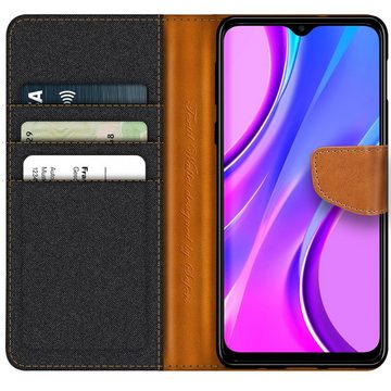 CoolGadget Handyhülle Denim Schutzhülle Flip Case für Xiaomi Redmi 9T 6,53 Zoll, Book Cover Handy Tasche Hülle für Redmi 9T Klapphülle