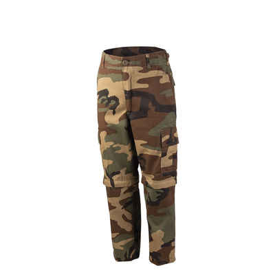 Mil-Tec Zip-off-Hose US ZIP-OFF BDU HOSE KIDS WOODLAND - XS verstärkter Gesäßbereich