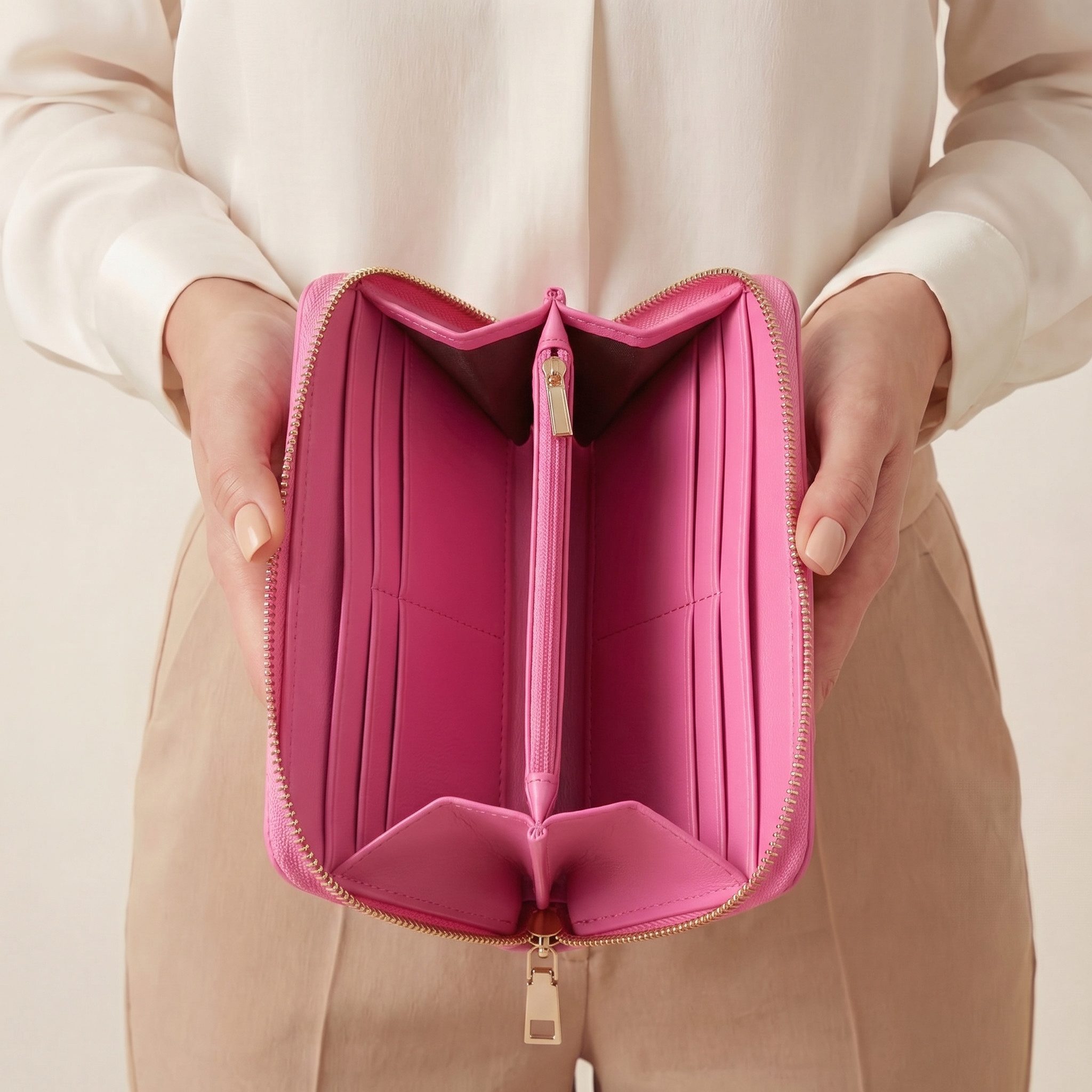 MillyMilk Geldbörse PURA Clutch Damen Groß Leder Optik Portemonnaie - Geldbeutel, Geldbeutel in Premium Leder-Optik mit Handyfach & 16 Karten – Bild 4 von 5