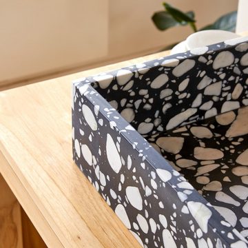 Tikamoon Waschbecken Unik Quadratisches Waschbecken aus Premium-Terrazzo
