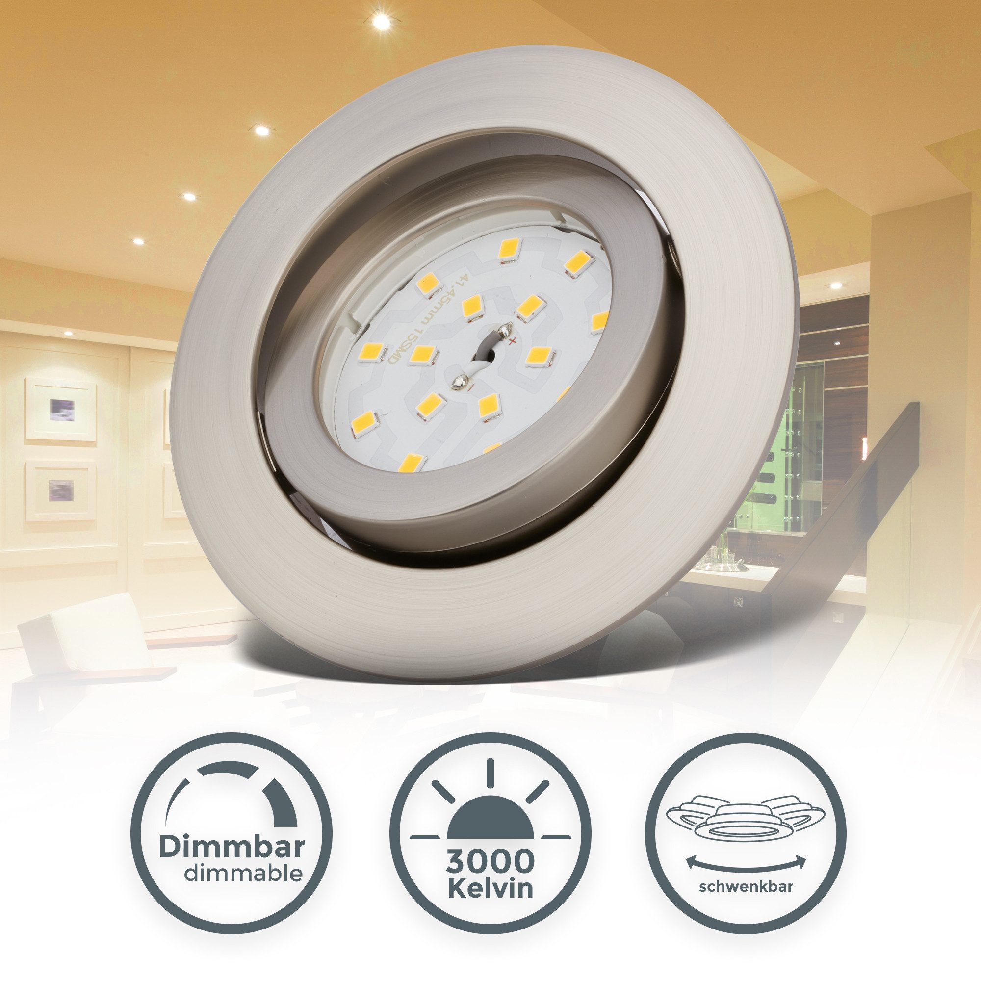 B.K.Licht LED Einbaustrahler Set 5x Einbauleuchten günstig online kaufen