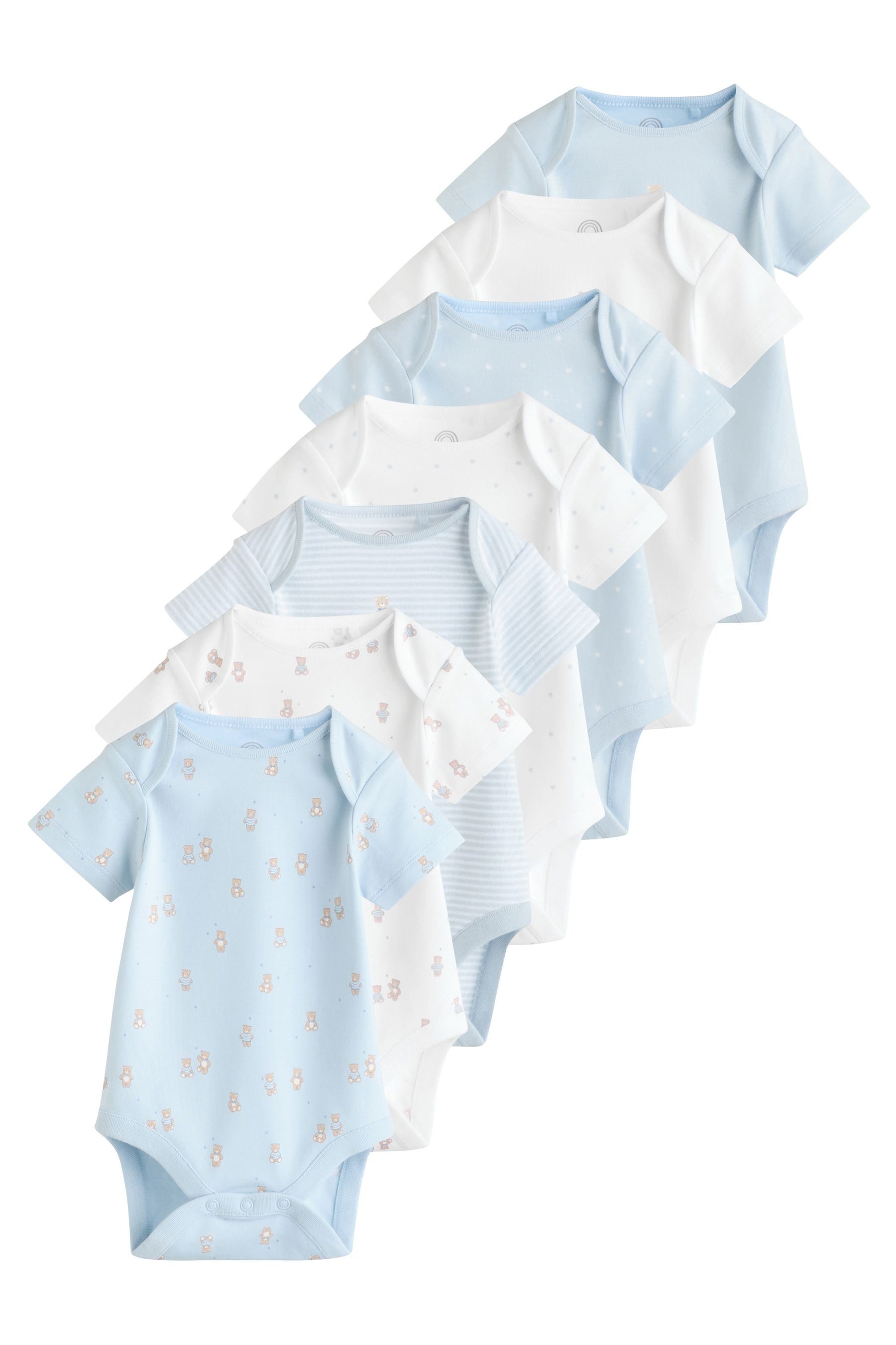 Next Kurzarmbody Kurzärmelige Baby-Bodysuits, 7er-Pack, Bär (7-tlg)