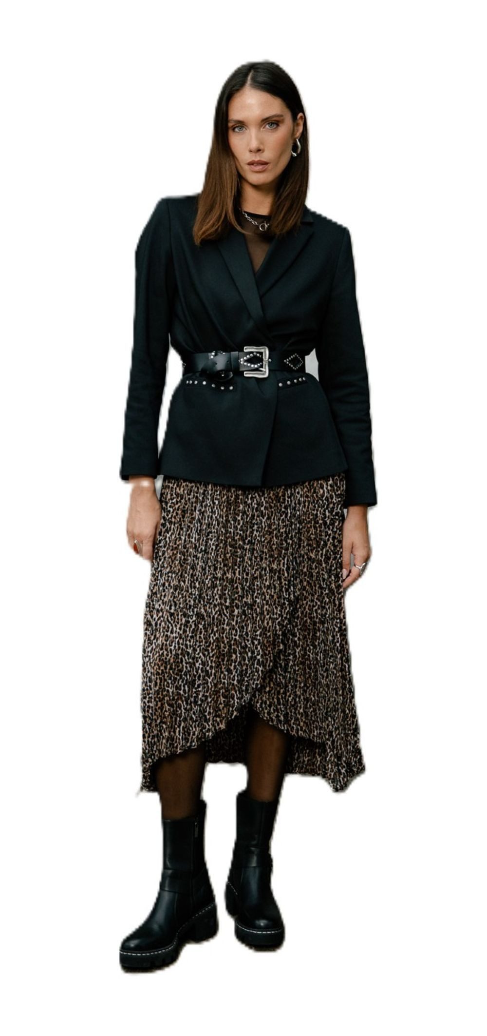 Freeman T. Porter Midirock Josepha Soft Leo - Plissierter Rock günstig online kaufen