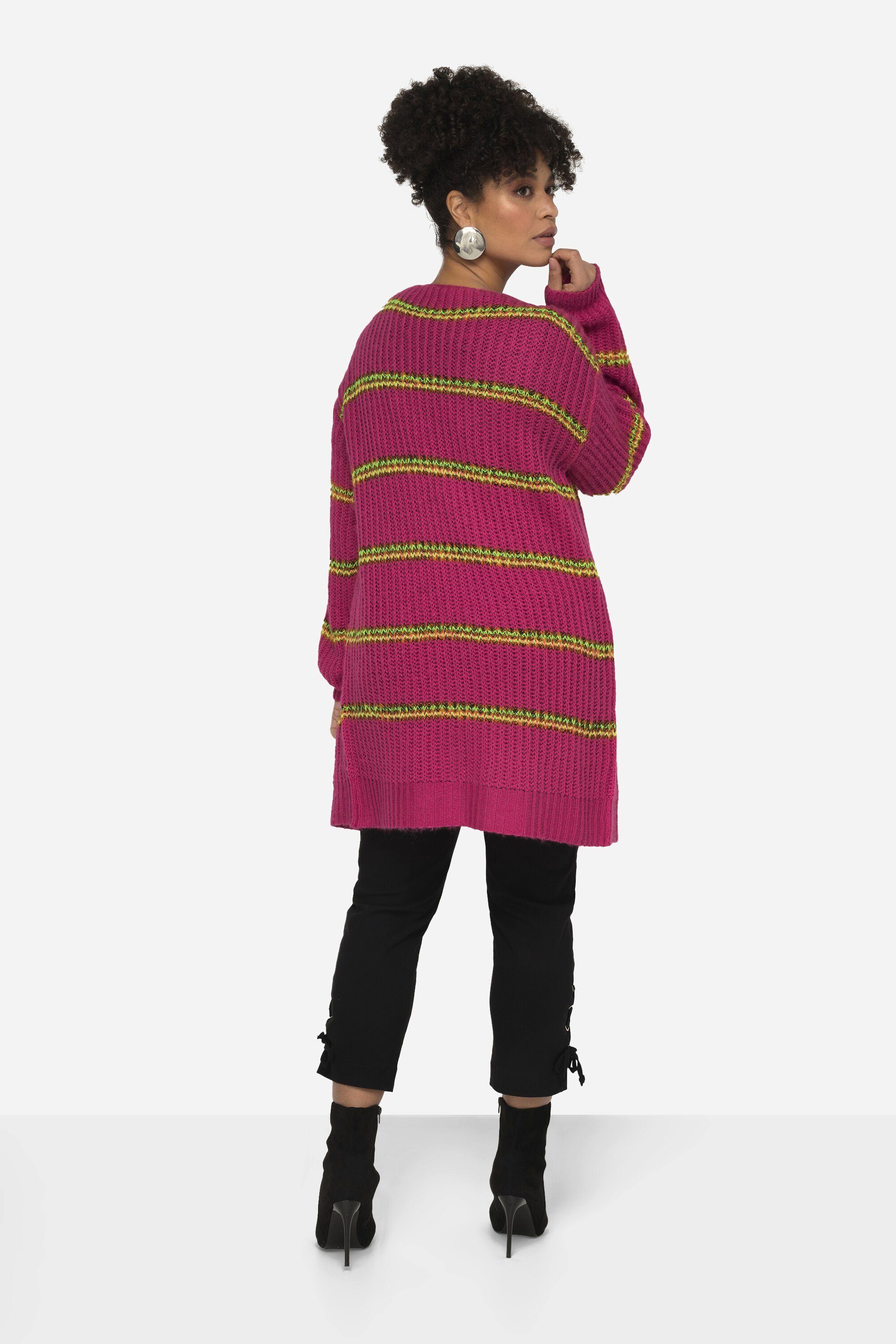 MIAMODA Strickjacke Strickjacke Ringel offene Form Langarm
