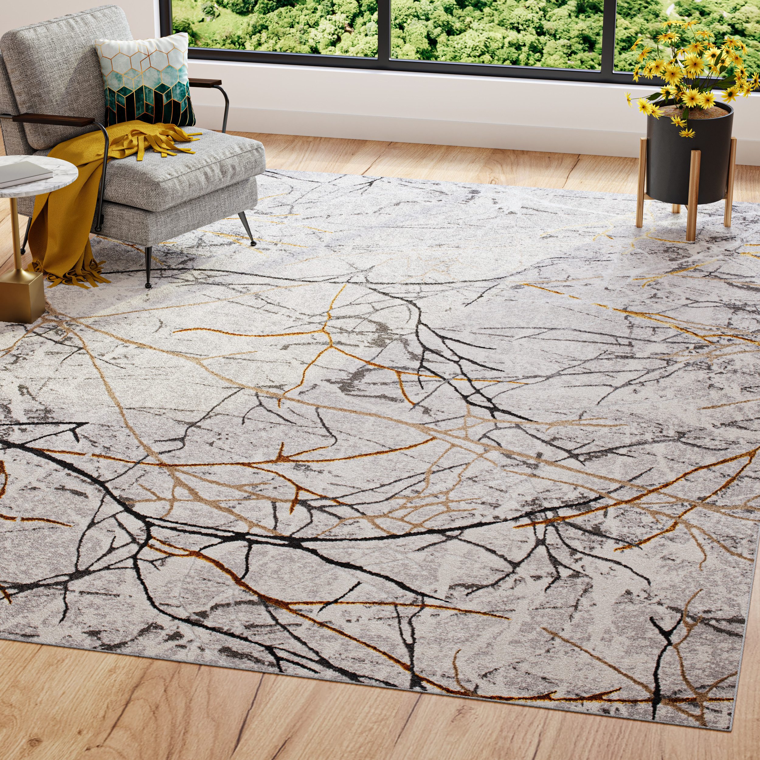 Tapiso Designteppich GOLDEN, rechteckig, Höhe: 16 günstig online kaufen